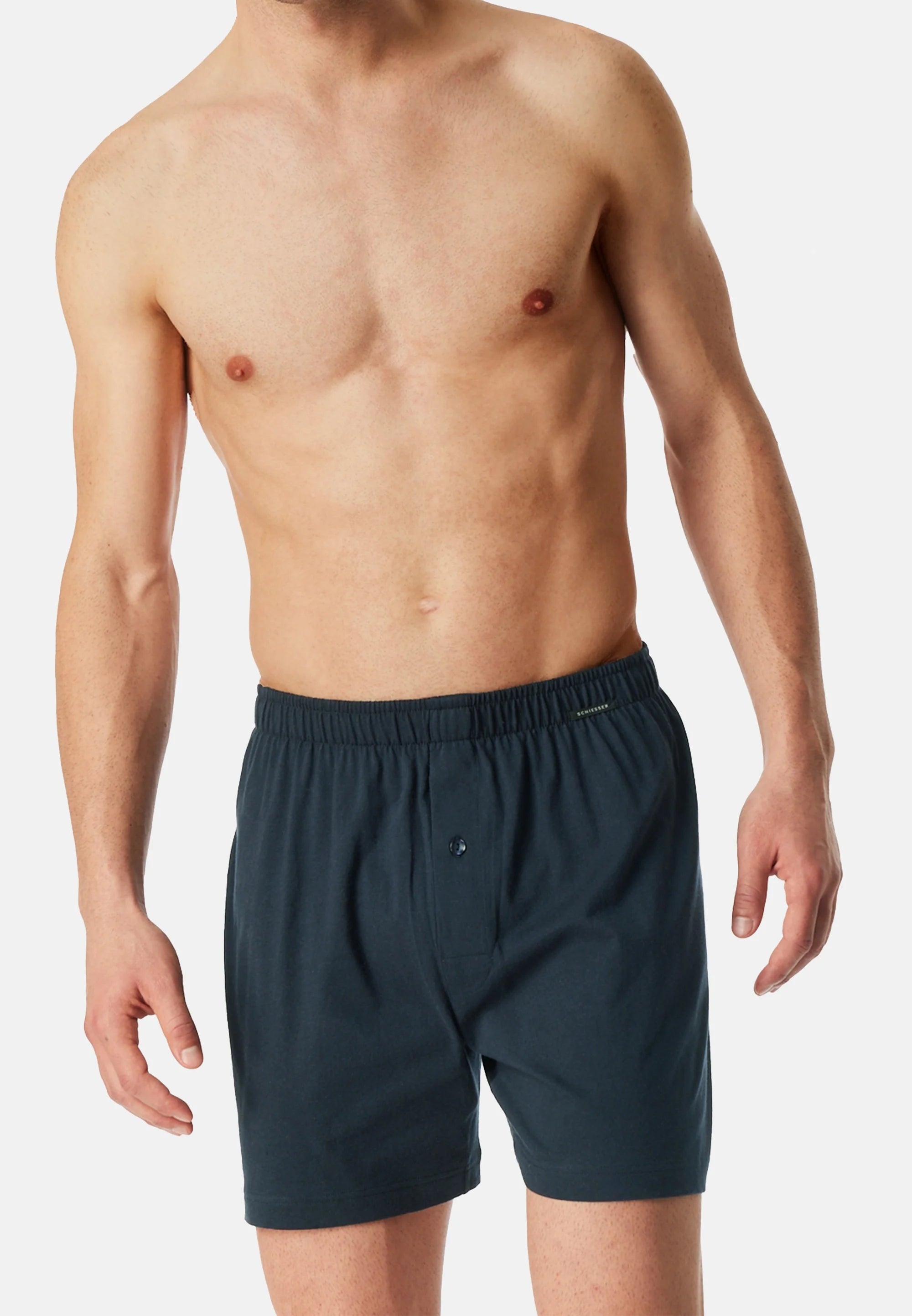 Boxer Schiesser Classic in cotone, confezione da 4: nero, blu