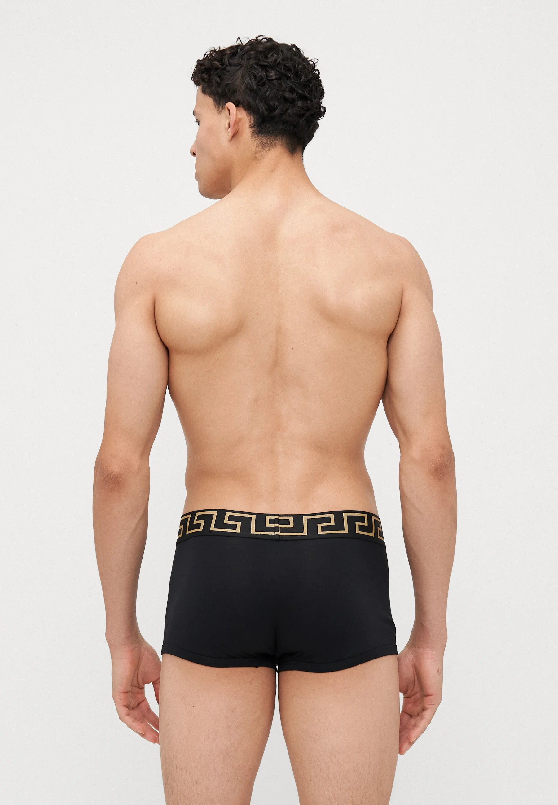 Nízké trenky Versace Cotton Stretch – černé, zlaté barvy