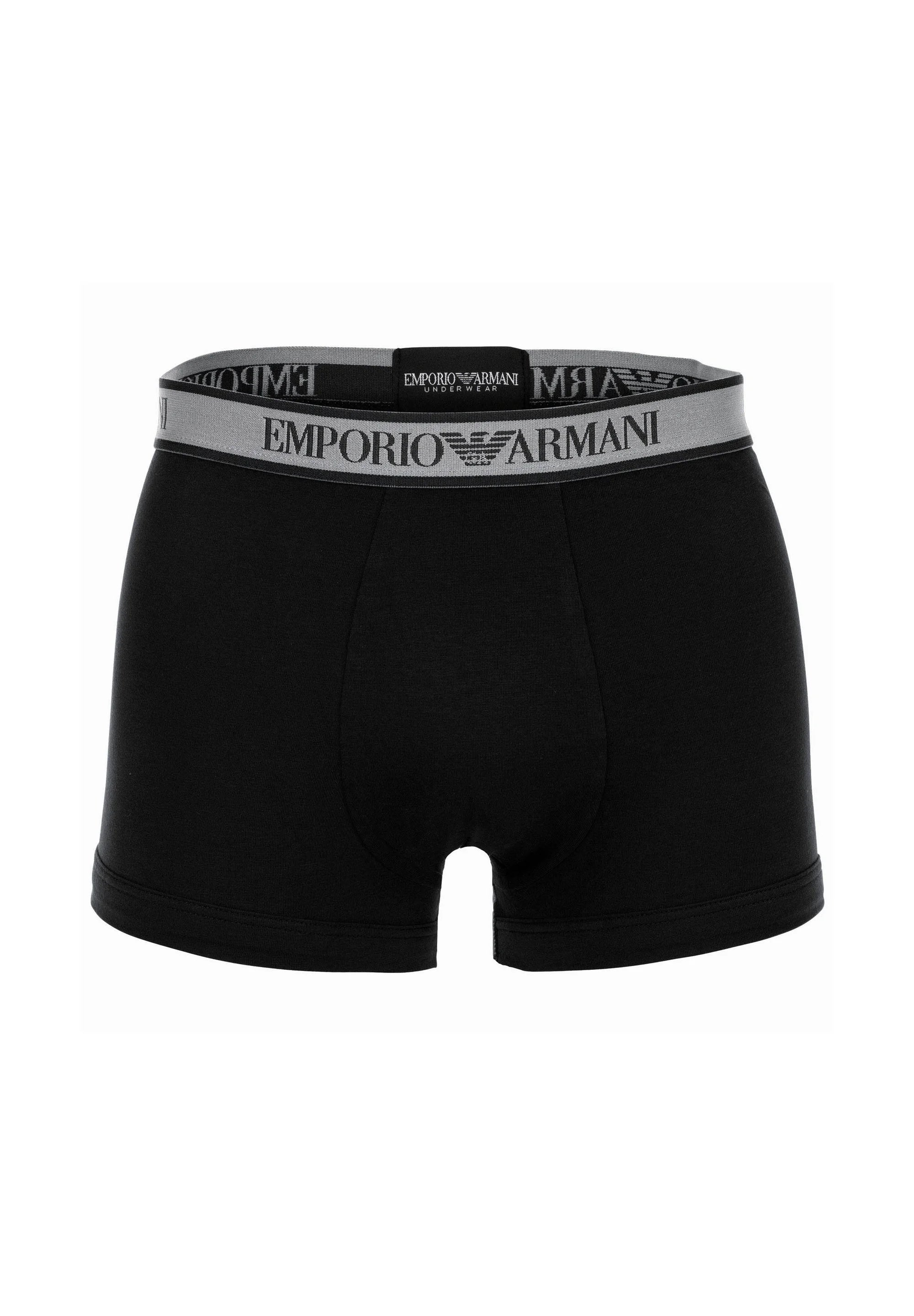 Emporio Armani Core Logoband Bavlněné Stretch Trunks 3 Pack – Black