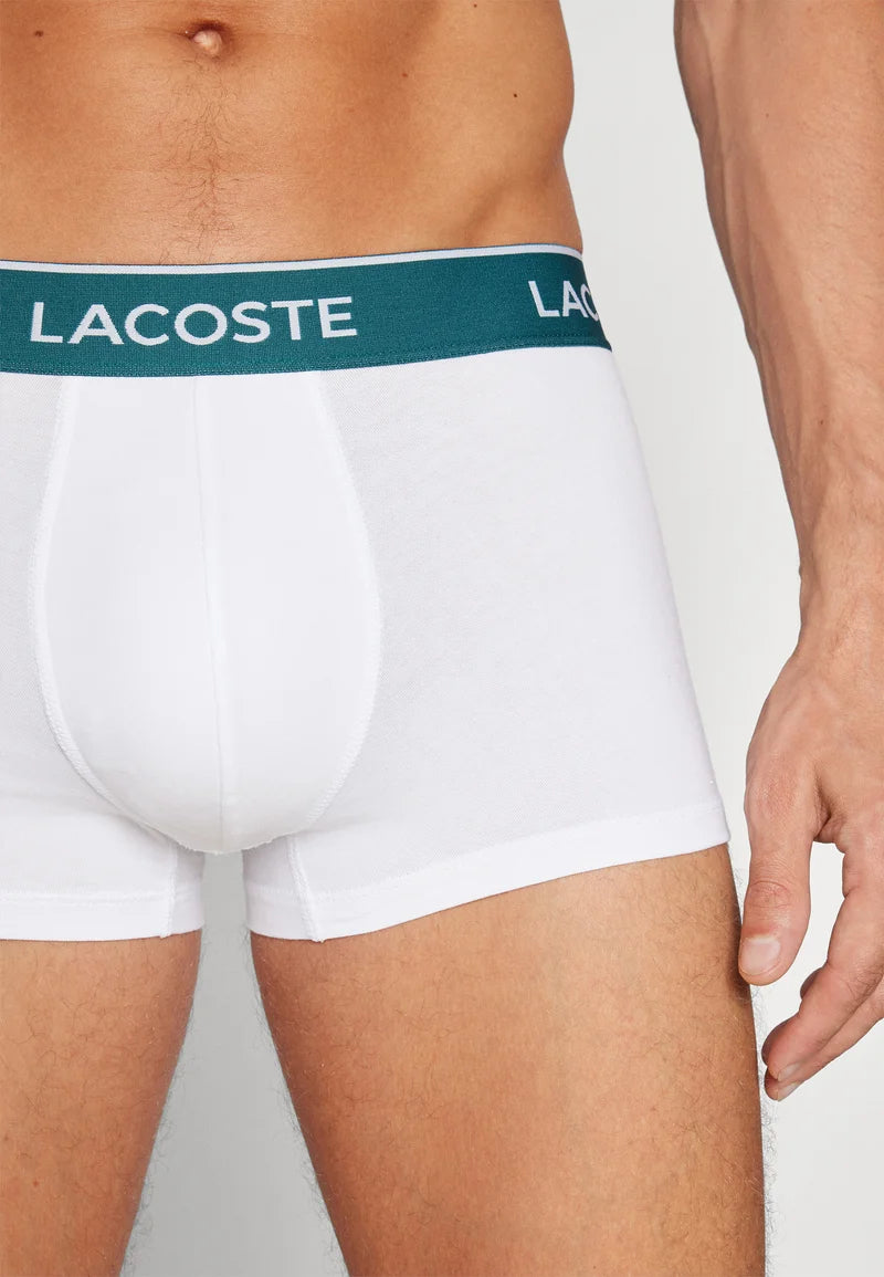 Lacoste 3er-Pack Stretch-Unterhosen – Schwarz, Weiß, Silberchinine