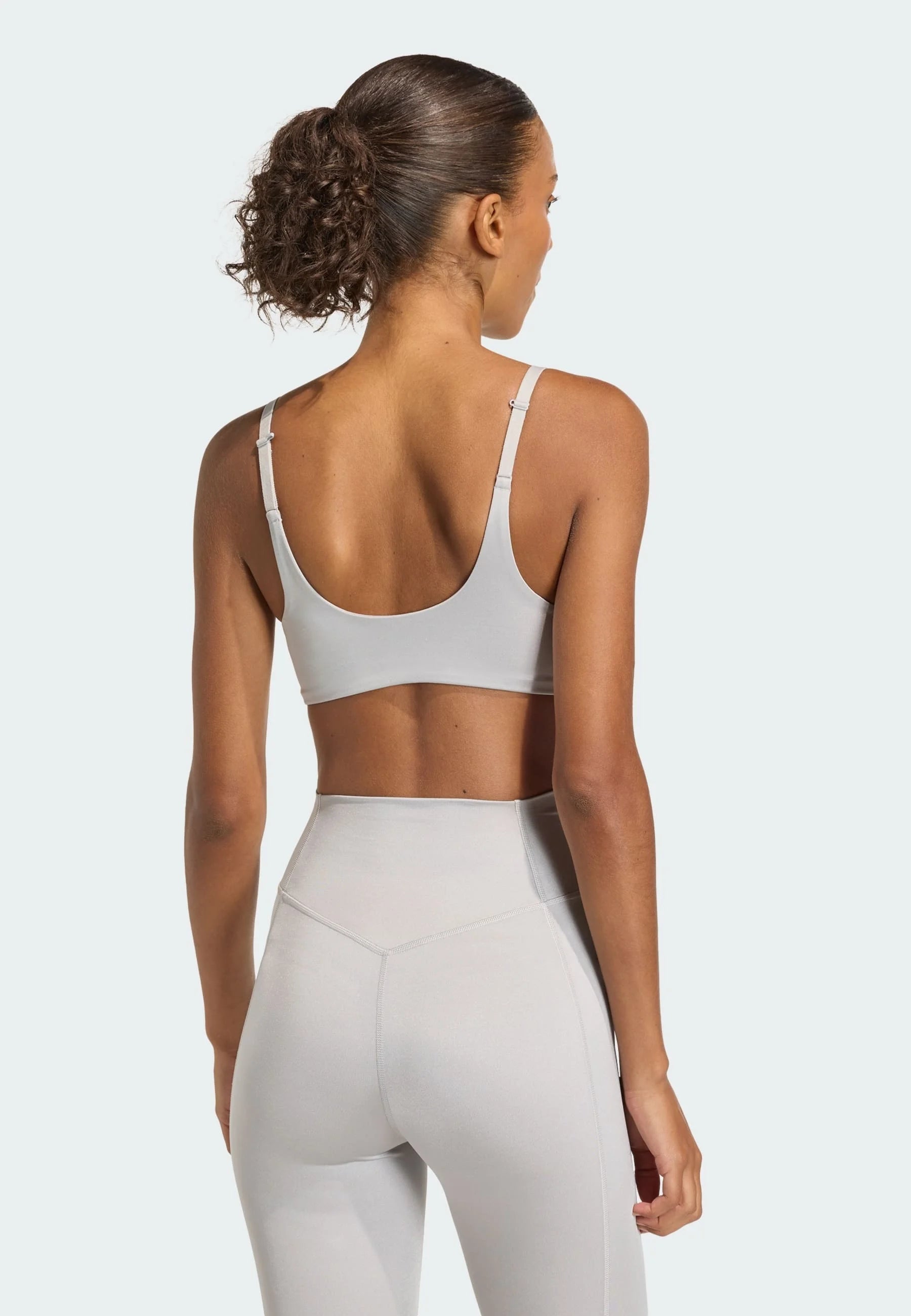 Adidas Performance Optime Essentials Workout Shine Light Support Sports Bra – Grey Two