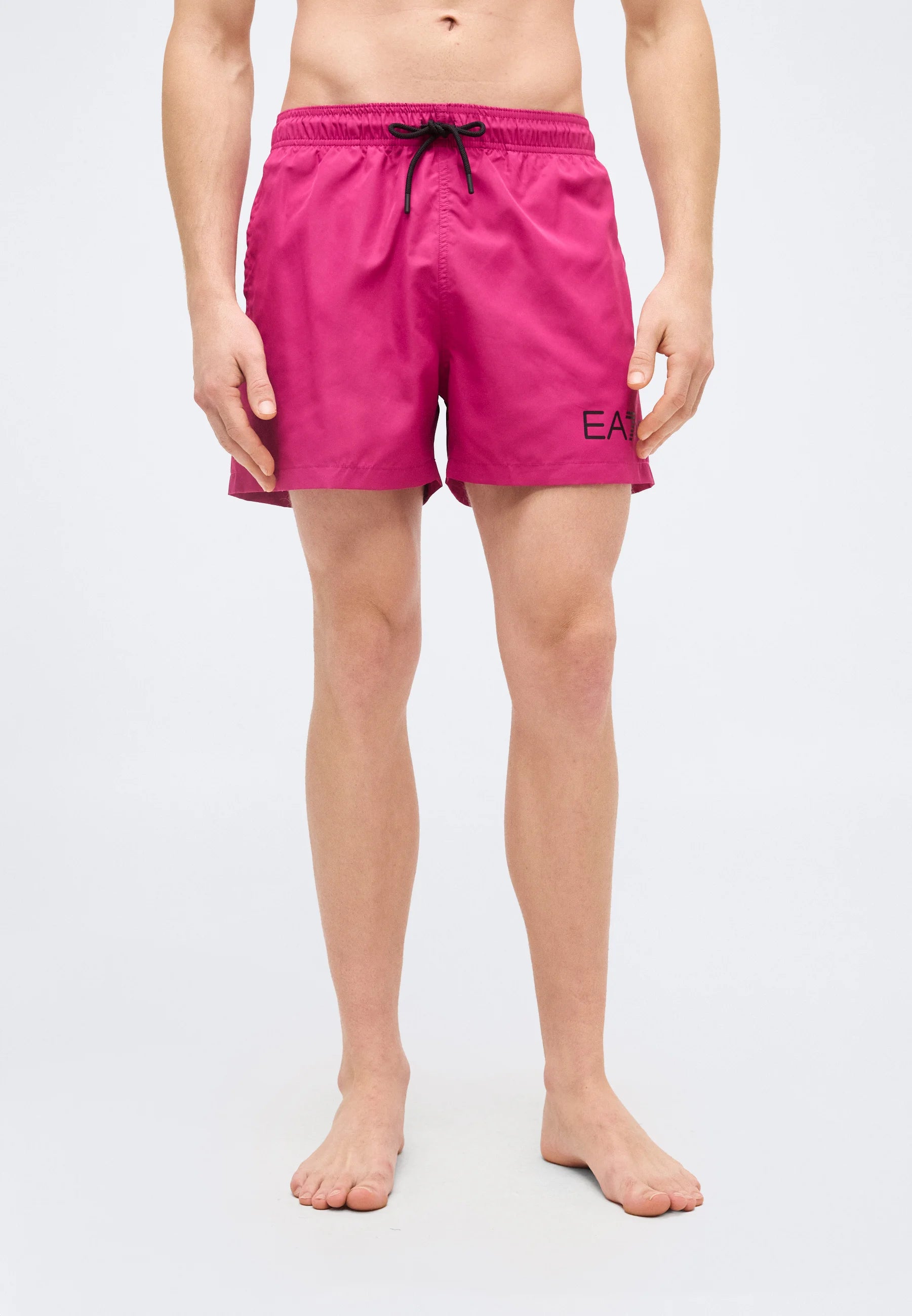 Pantaloncini da bagno boxer con logo esteso Emporio Armani EA7 Water Sport – Festival Fucsia, Nero