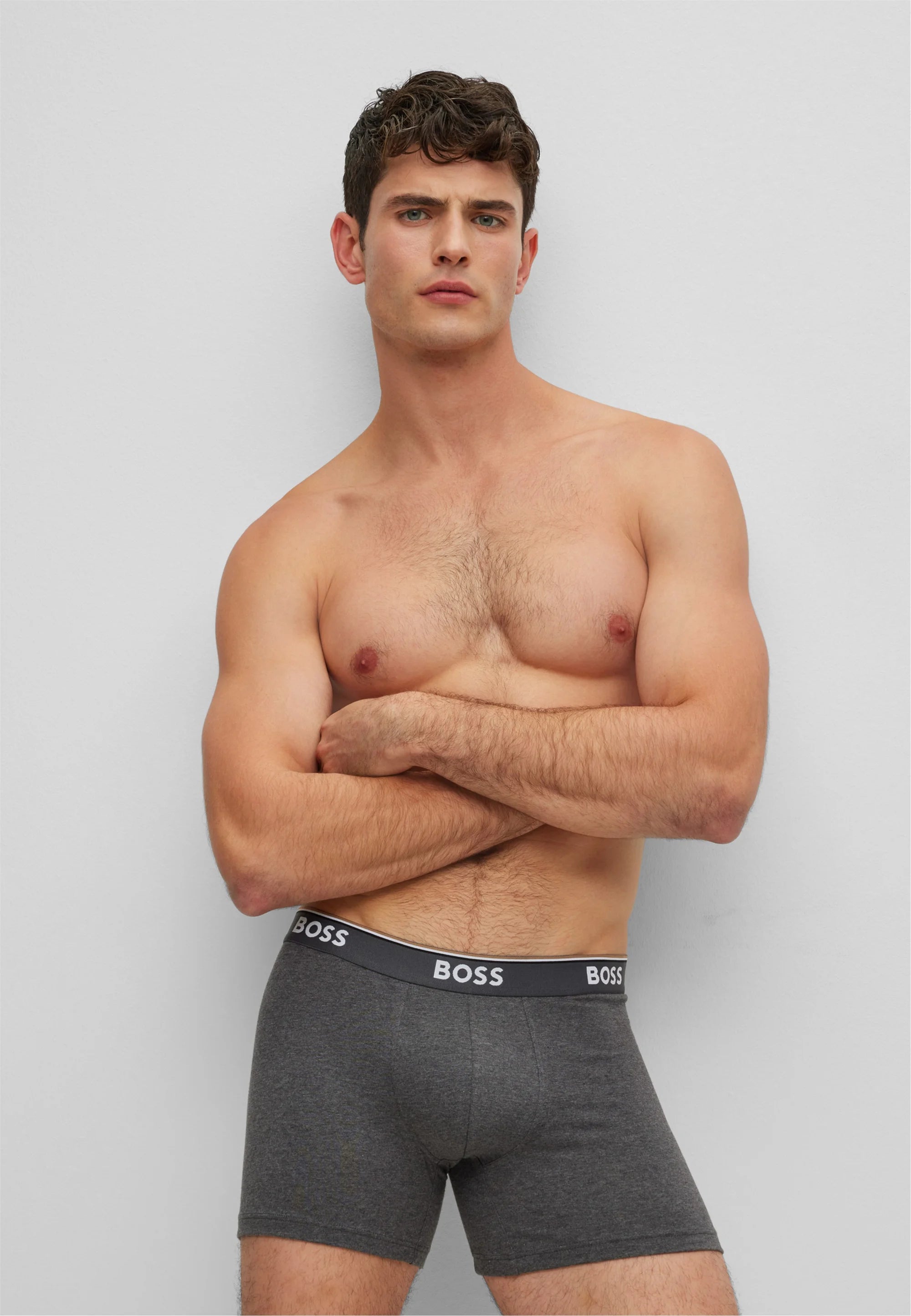 Lot de 3 boxers BOSS Power – Ouvert gris