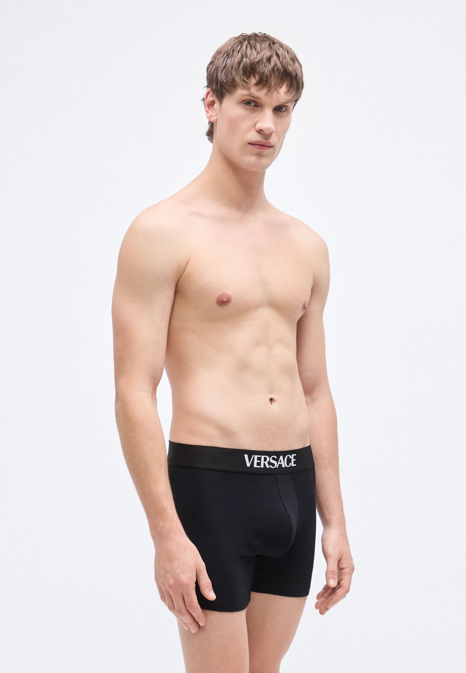 Boxerky Versace Cotton Stretch – Low Rise – Balení 3 – Černá