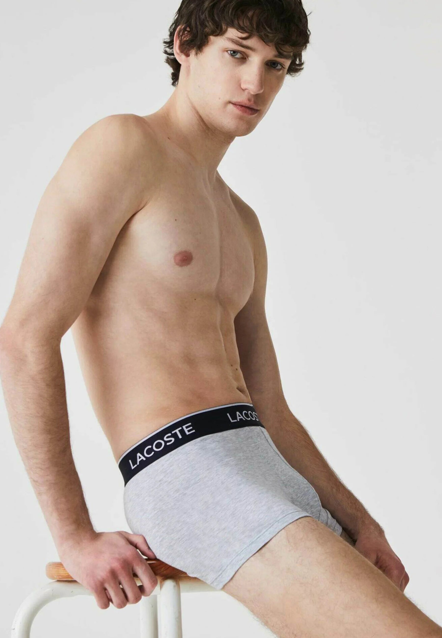 Lacoste Classic Stretch Trunks 3 Pack – Heather Grey