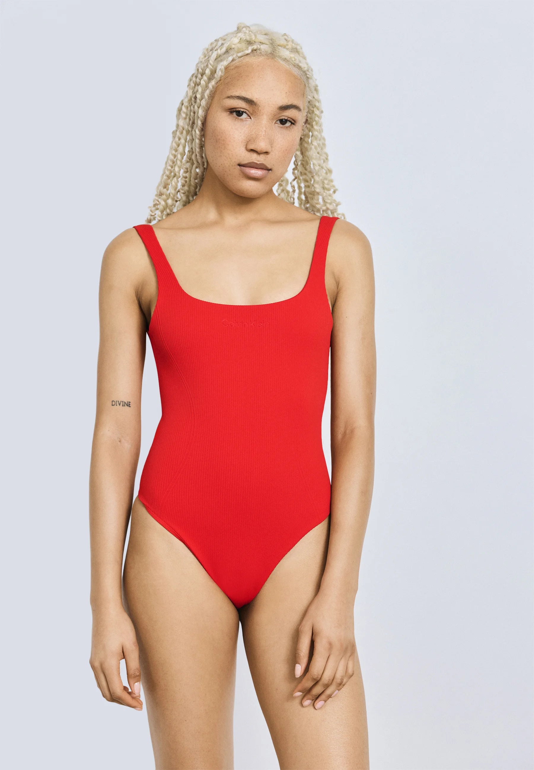 Jednodílné plavky Calvin Klein Icon – Goji Berry