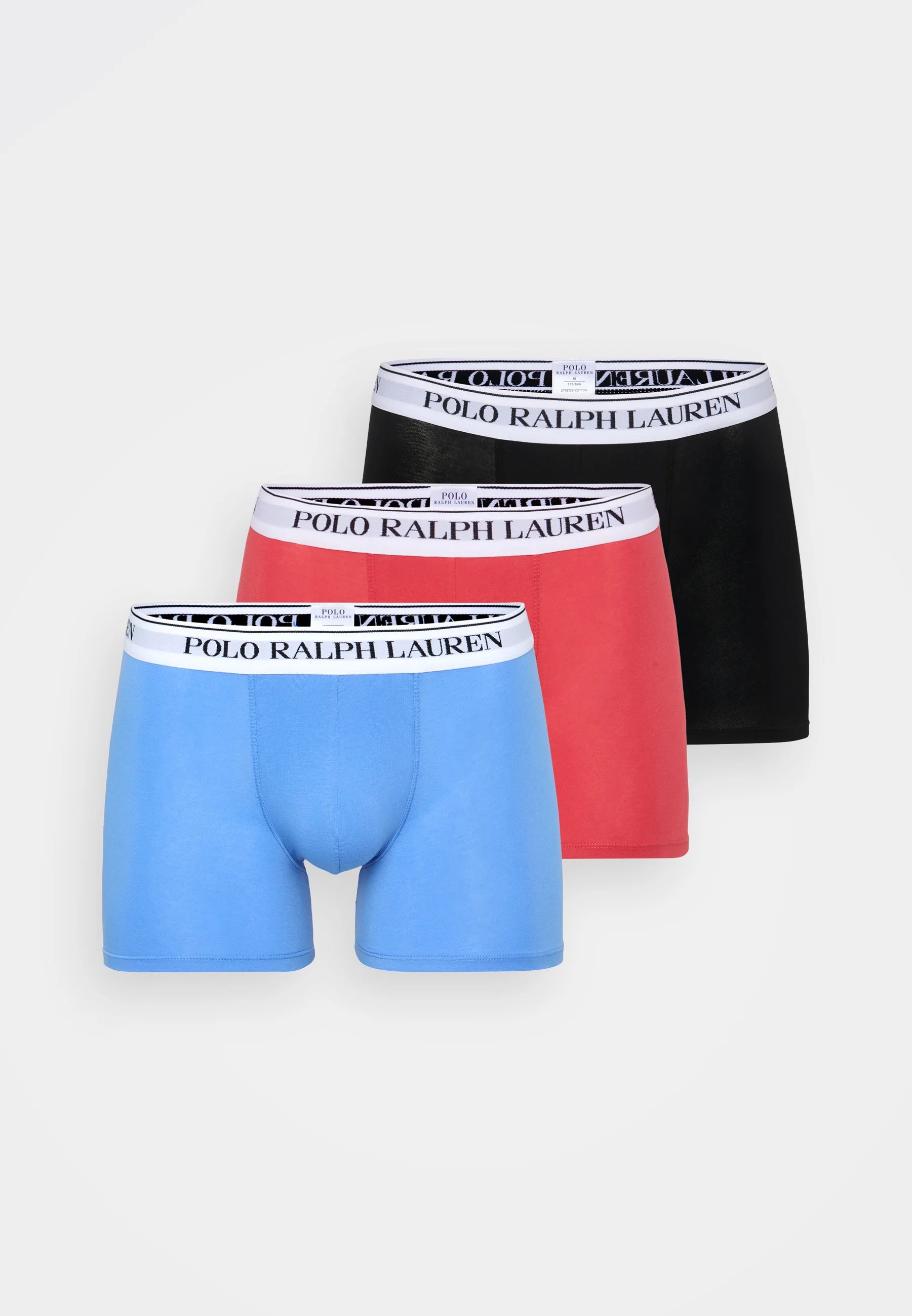 Polo Ralph Lauren Boxer en coton stretch – Lot de 3 – Noir, Bleu, Rouge