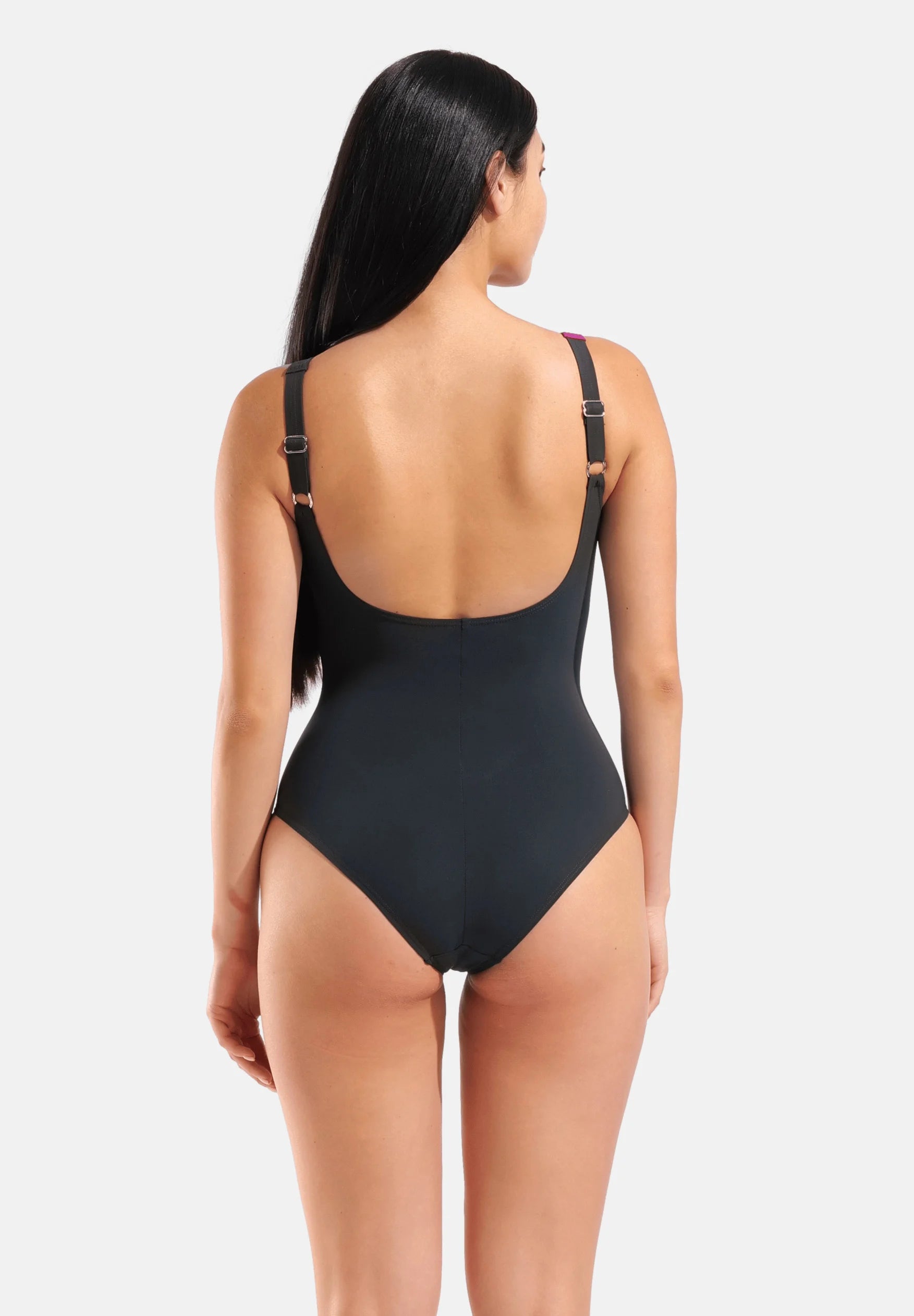 Arena Shapewear Jednodílné plavky Liliana – Night Grey, Grape Violet