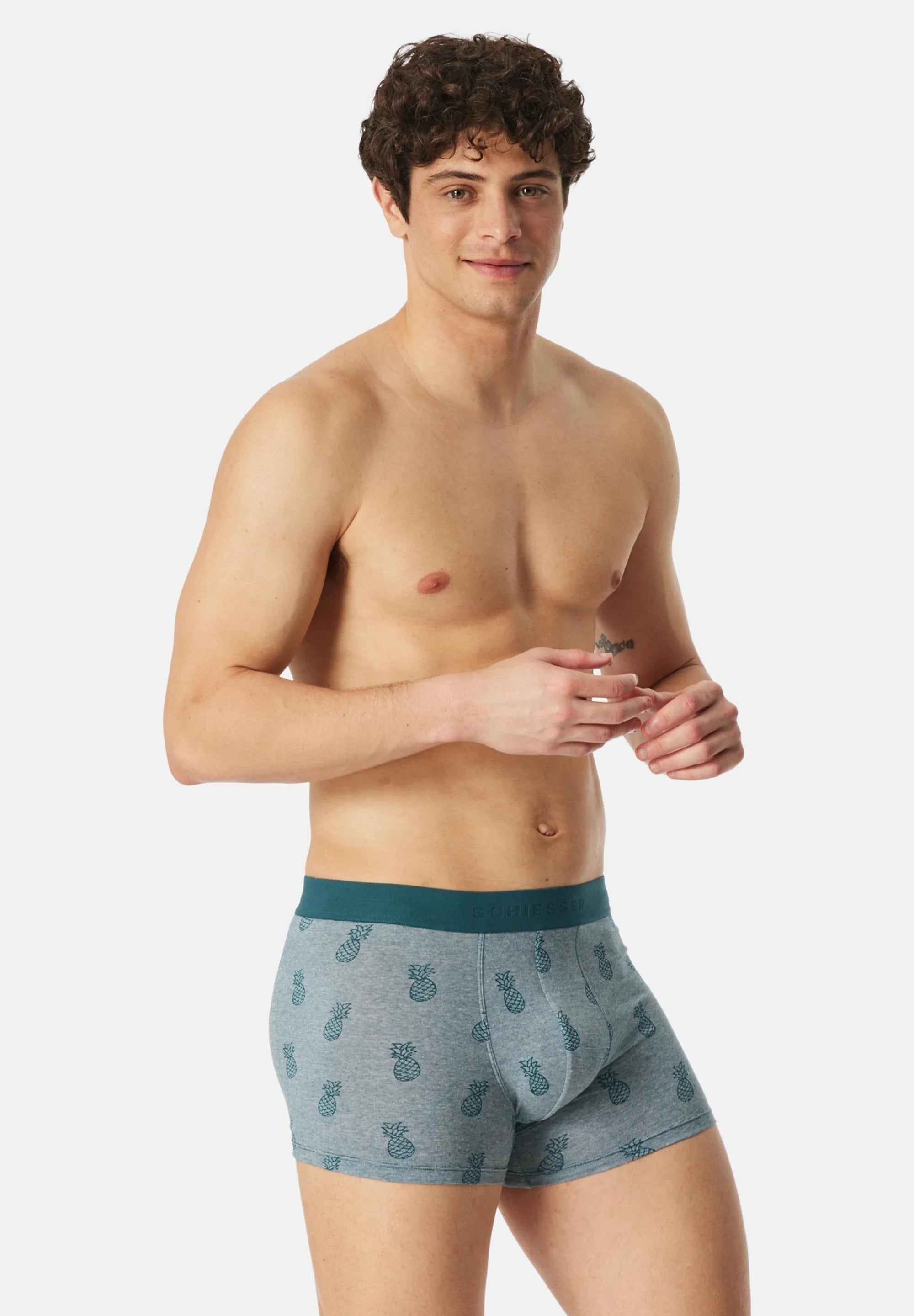 Schiesser 95 5 Cotton Trunks 6 Pack – Black, Turquoise