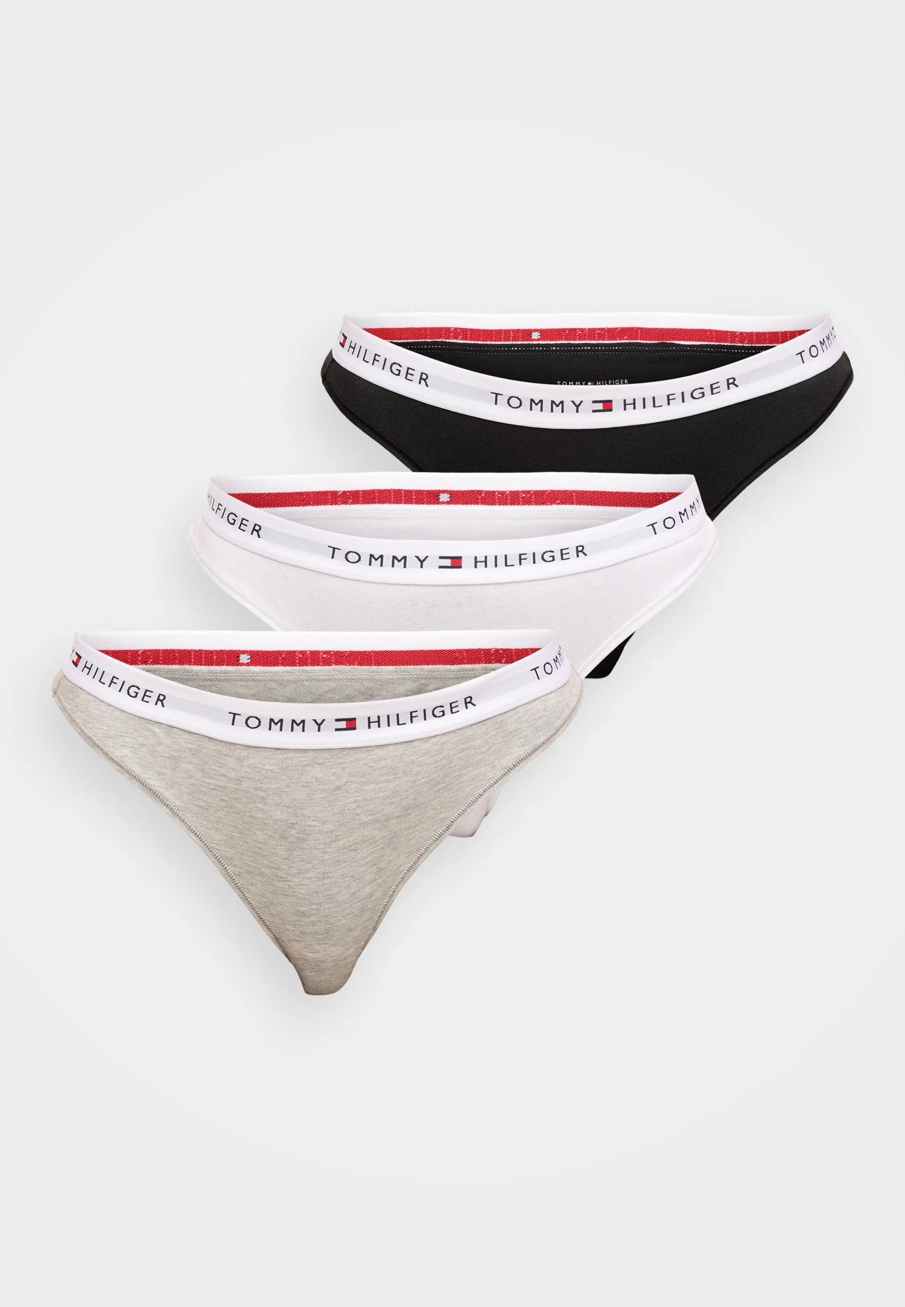 Tommy Hilfiger Thong 3-Pack – Medium Grey Heather, White, Black