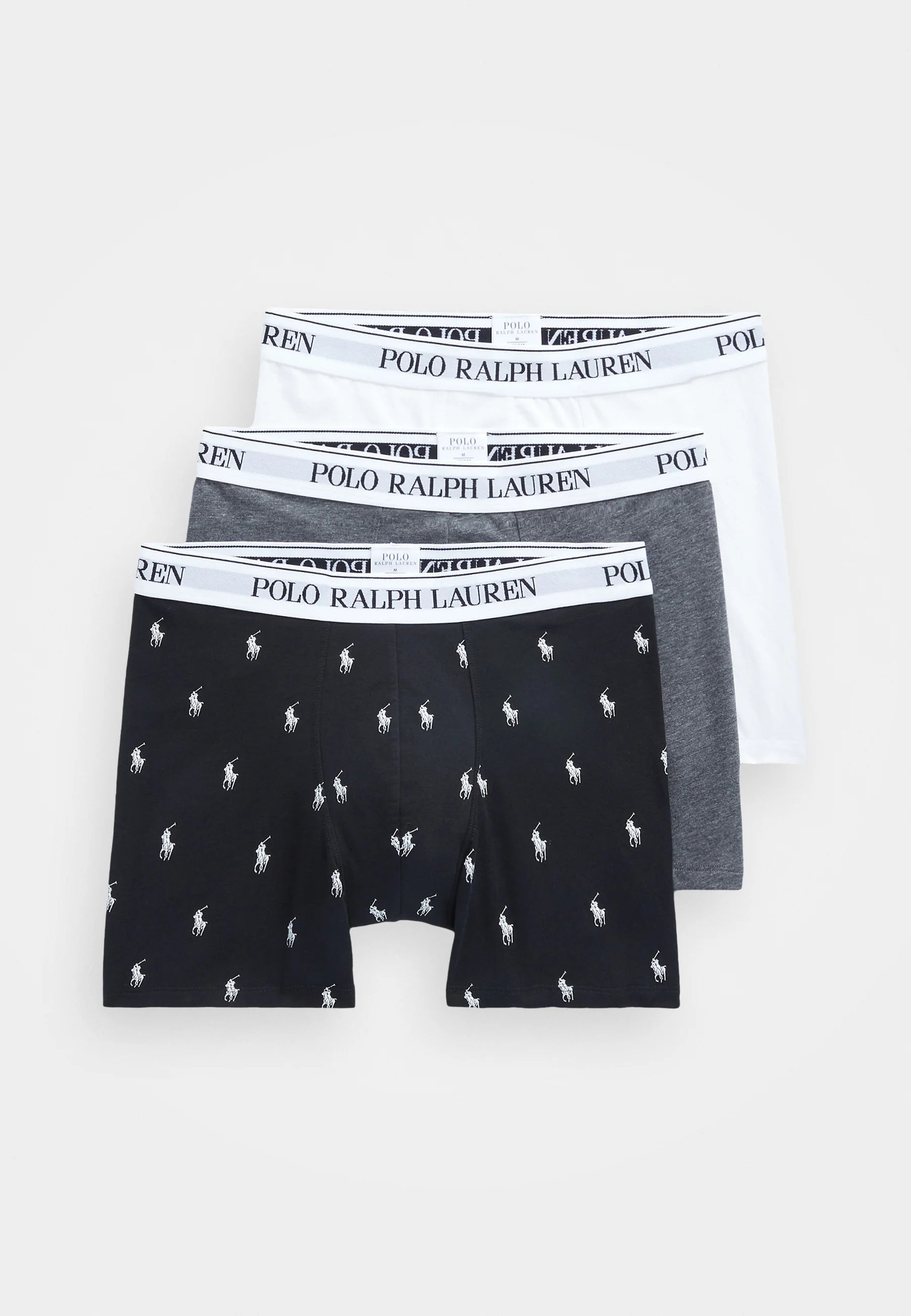 Polo Ralph Lauren Cotton Stretch Boxer Briefs – 3 Pack – Black, White