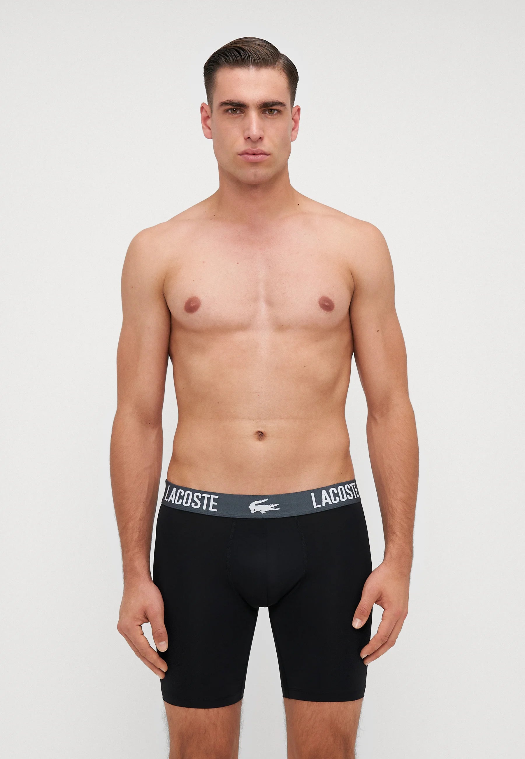 Lacoste Sport Performance Unterwäsche 3er-Pack Stretch-Unterhosen – Schwarz, Grün, Grau