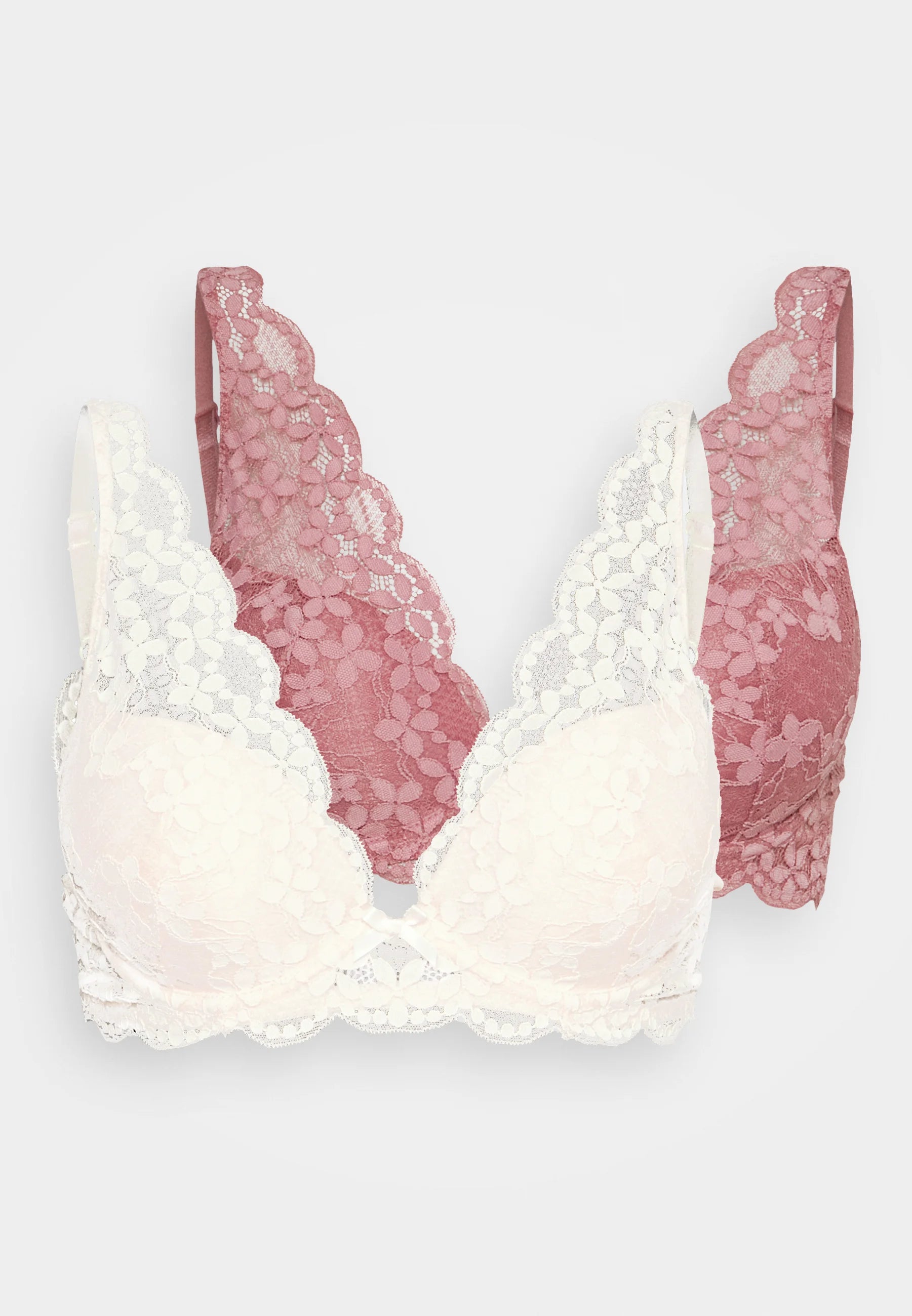 LASCANA Petite Fleur Triangle Bra 2 Pack – růžové dřevo, růže