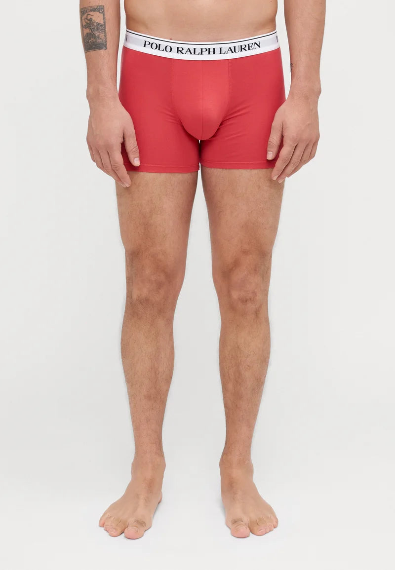 Polo Ralph Lauren Boxer en coton stretch – Lot de 3 – Noir, Bleu, Rouge