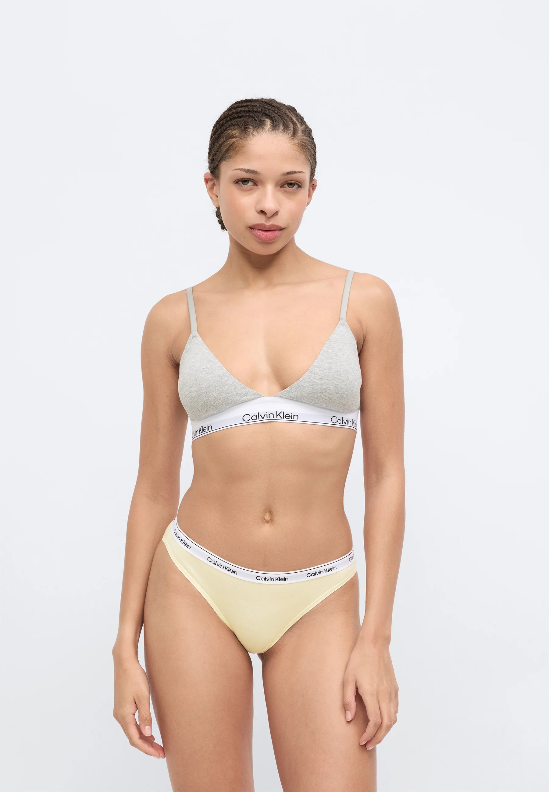 Lot de 3 slips Calvin Klein Icon Logo, Shoreline, Snow Heather, Pear Sorbet