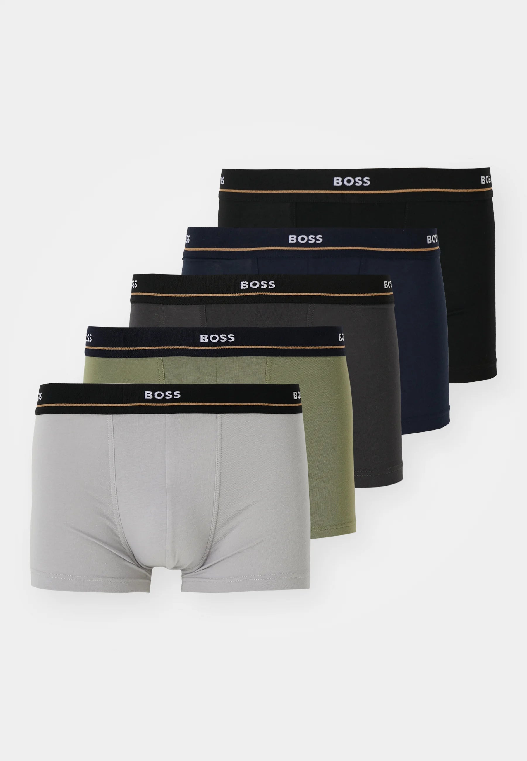 BOSS Trunk Essential 5 Pack – Trunks – Black, Green, Grey