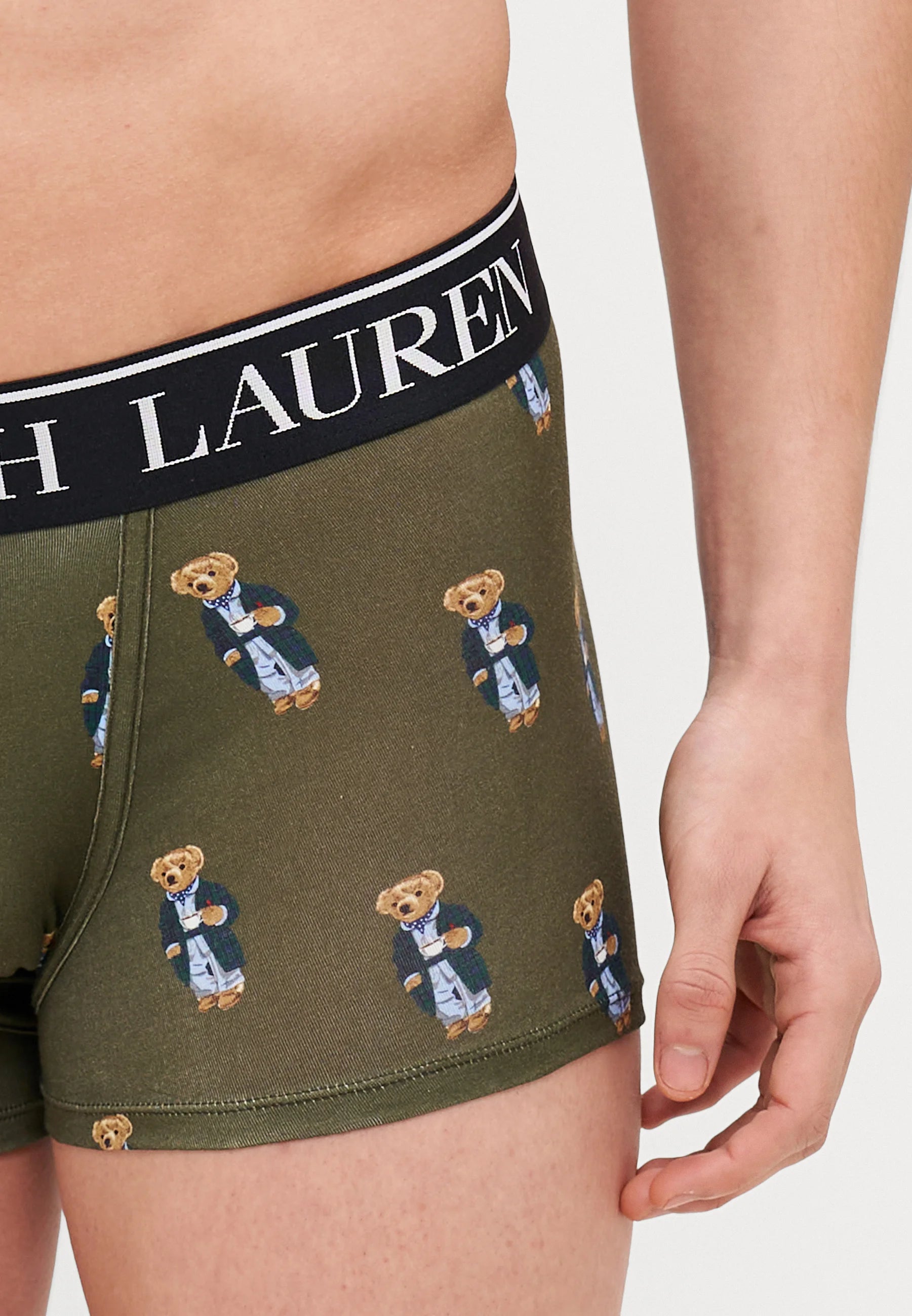 Boxer Polo Ralph Lauren in cotone elasticizzato – Vita bassa – Confezione da 2 – Kaki, Armadillo