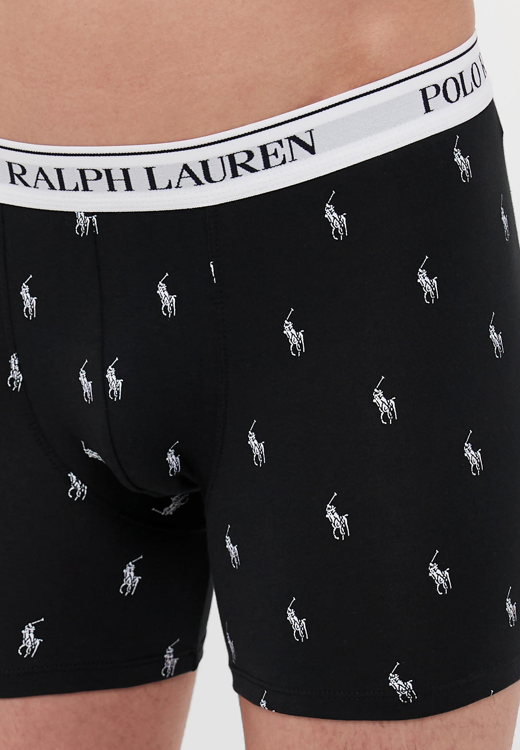 Polo Ralph Lauren Cotton Stretch Boxer Briefs – 3 Pack – Black, Barclay Heather, White