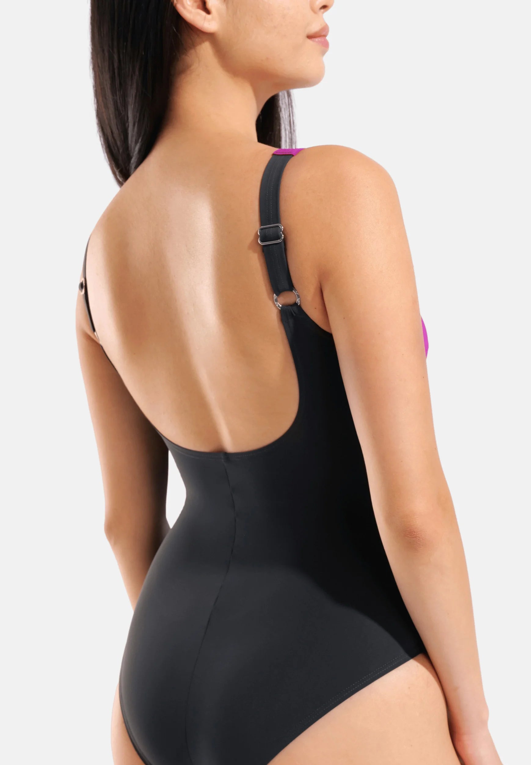 Arena Shapewear Jednodílné plavky Liliana – Night Grey, Grape Violet