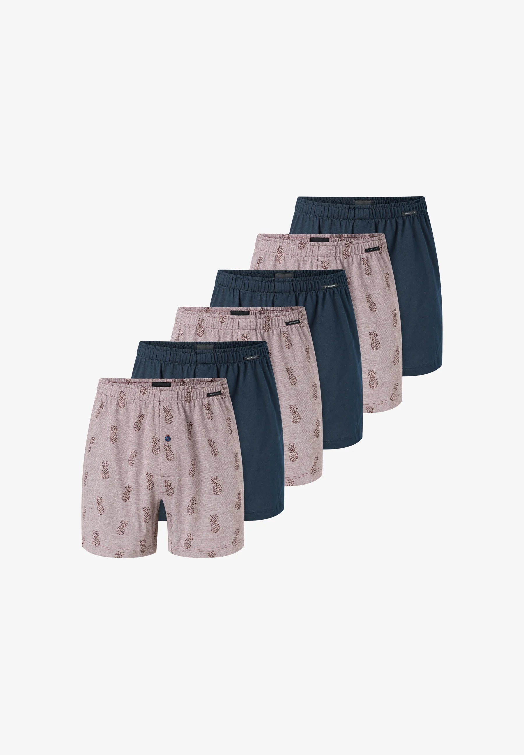Boxerky Schiesser Single Jersey 6 Pack – tmavě modré, červené
