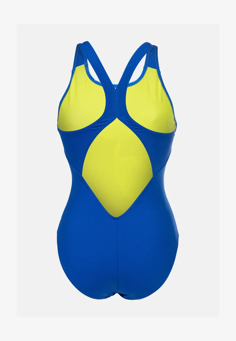 Arena Depth V Back Einteiliger Badeanzug – Blau-Multi, Neonblau