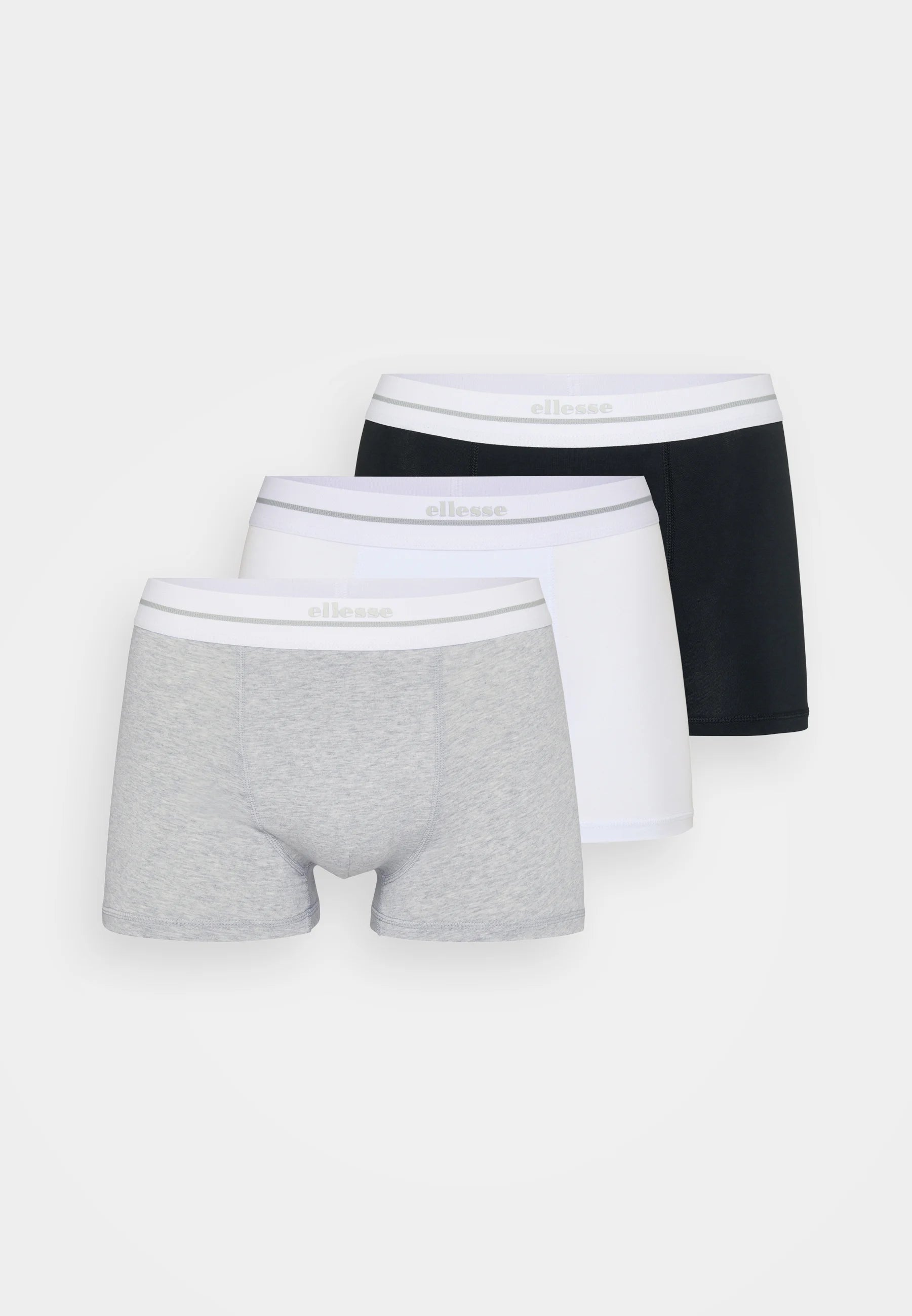 Ellesse Ambria 3 Pack Trunks – Grey, White, Black
