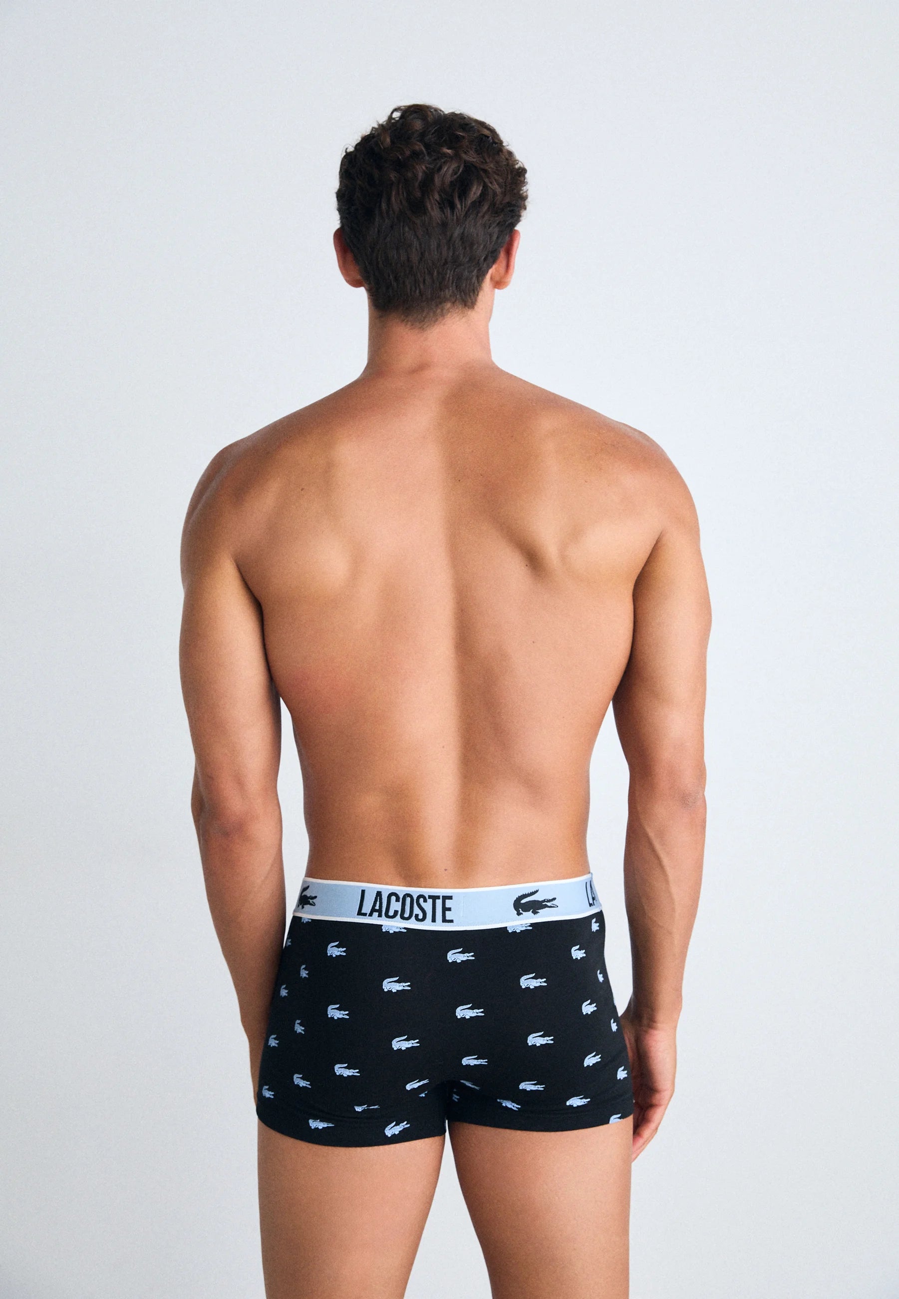 Boxer elasticizzati Lacoste in confezione da 3: nero, bianco grafite, blu