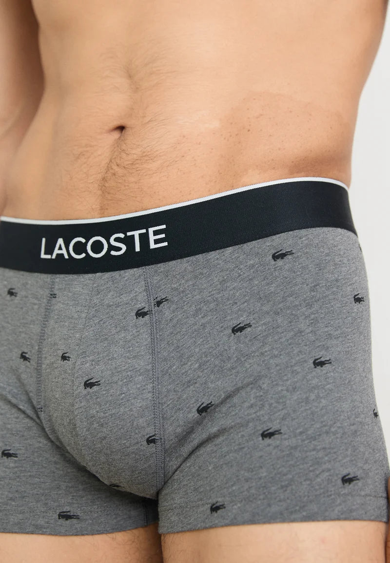 Lot de 3 boxers stretch Lacoste Court Classic – Noir, Pitch Chine, Silver Chine
