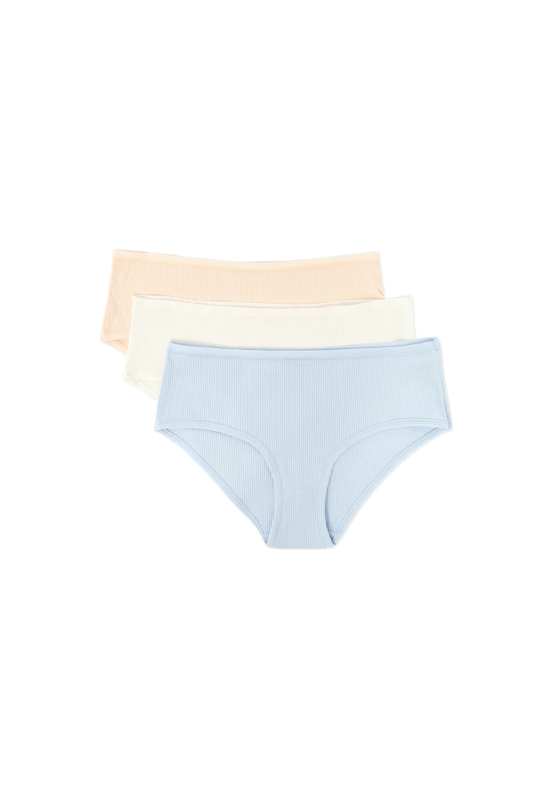 Etam John Slips – 3er-Pack, gebrochenes Weiß, Blau, Nude