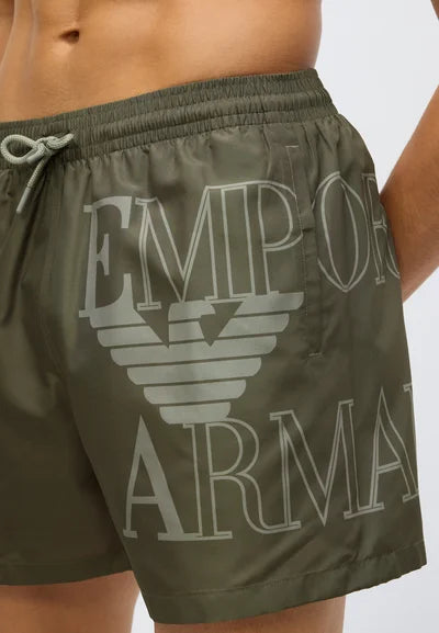Emporio Armani EA7 Bold Logo Boxer-Badeshorts – Oliv