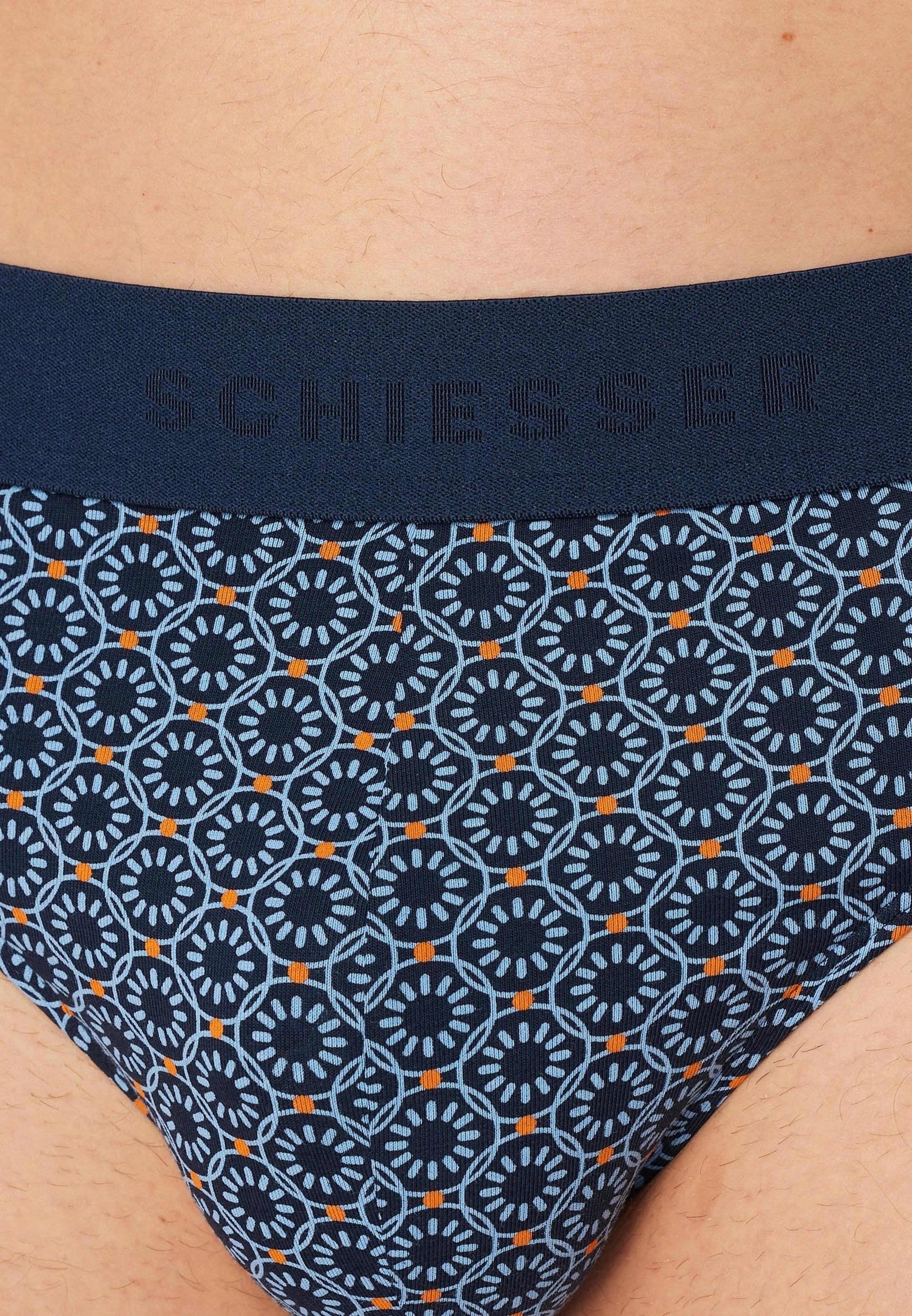 Schiesser Essential Cotton Rio Slips 3er Pack – Schwarz, Blau