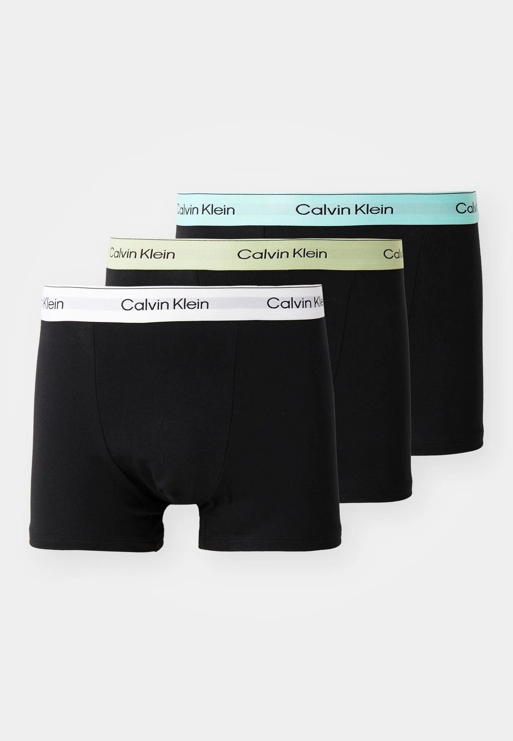 Spodenki Calvin Klein Icon Cotton Stretch o swobodnym kroju – 3 szt. – biały, beau blue, liściasty fun
