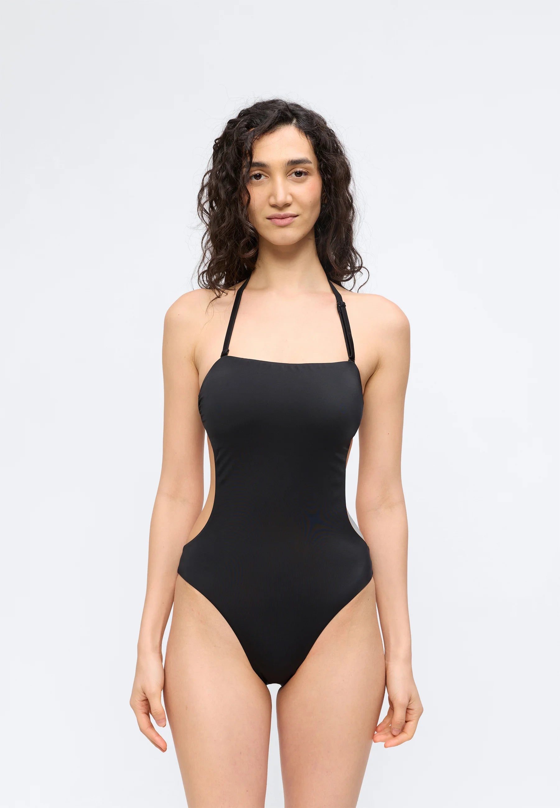 Jednodílné plavky Calvin Klein Intense Power bez ramínek – černé