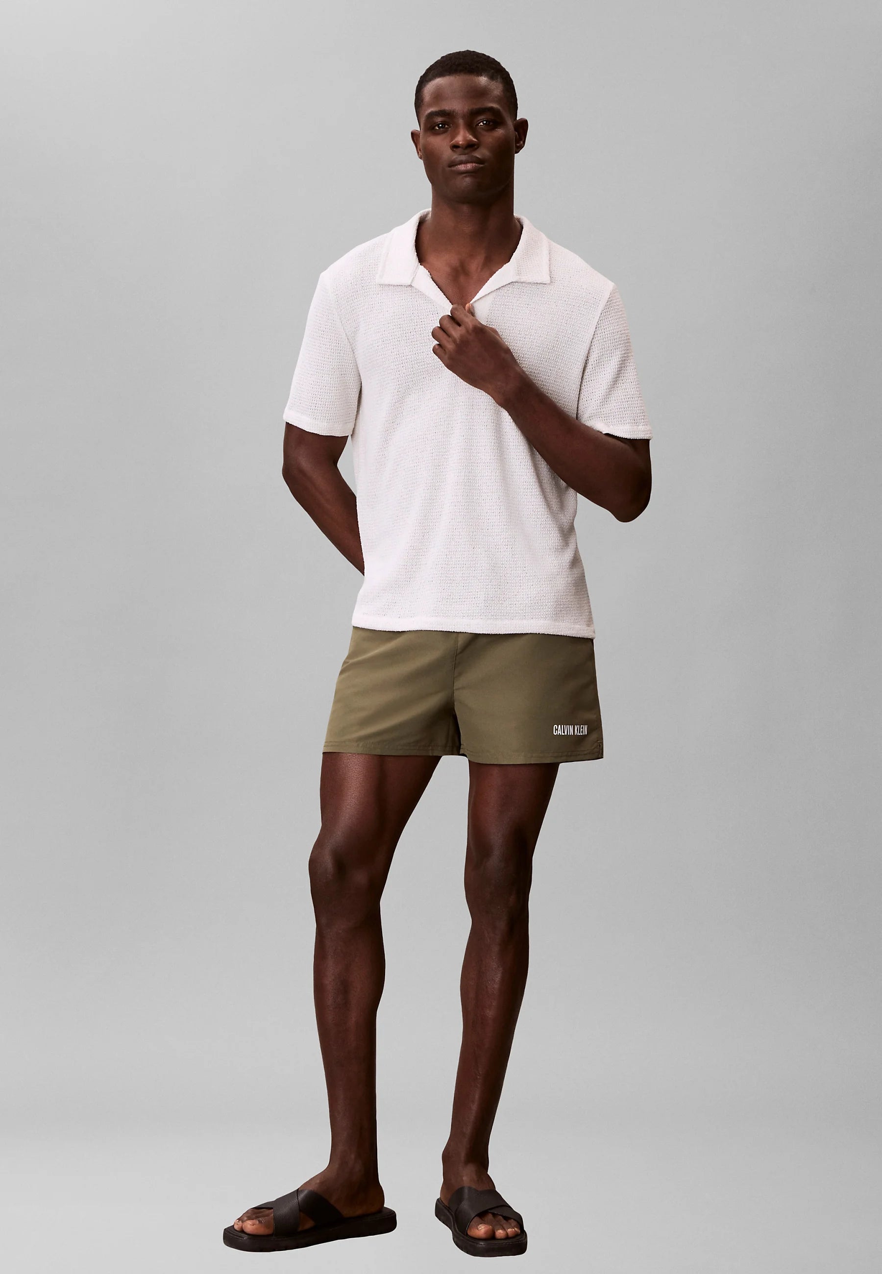 Calvin Klein Drawstring Swim Shorts – Brush Green
