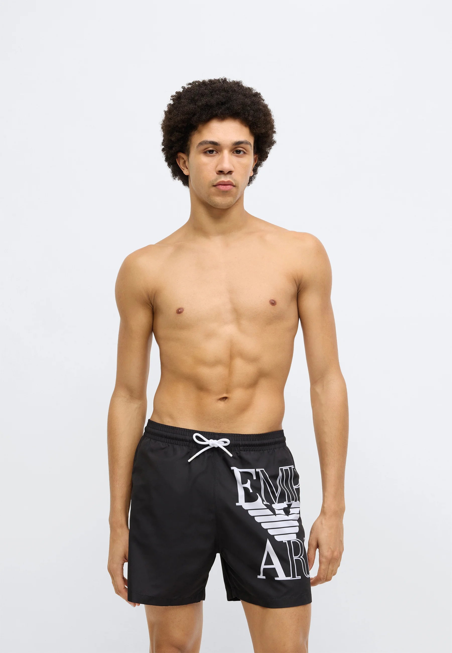 Short de bain Boxer Emporio Armani EA7 Bold Logo - Noir