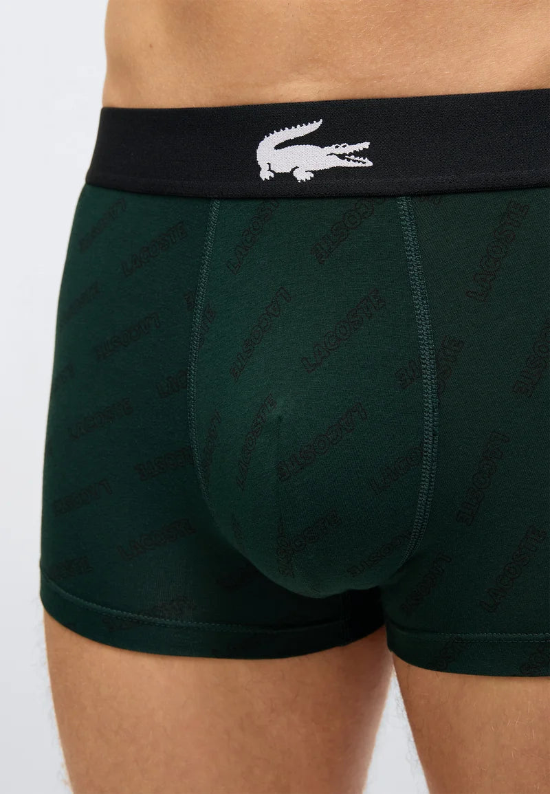 Lacoste Court 3er-Pack Stretch-Unterhosen – Sinople, Schwarz, Grün