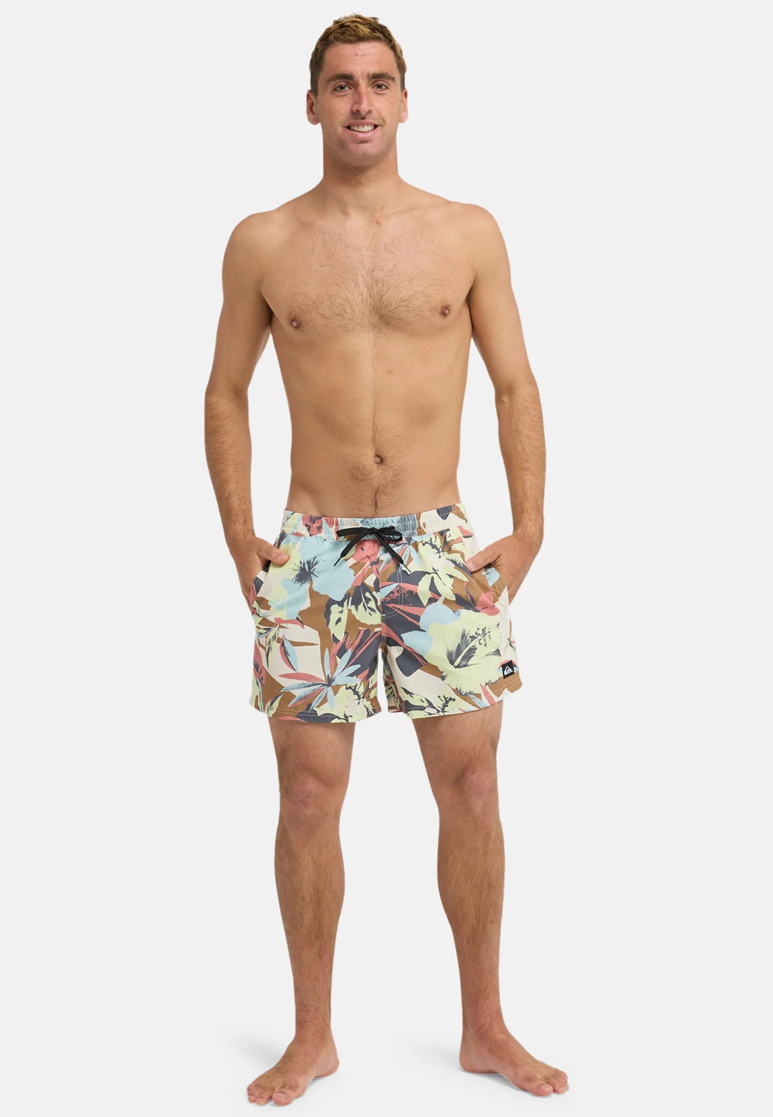 Spodenki kąpielowe Quiksilver z nadrukiem do siatkówki na co dzień – zielony nadruk