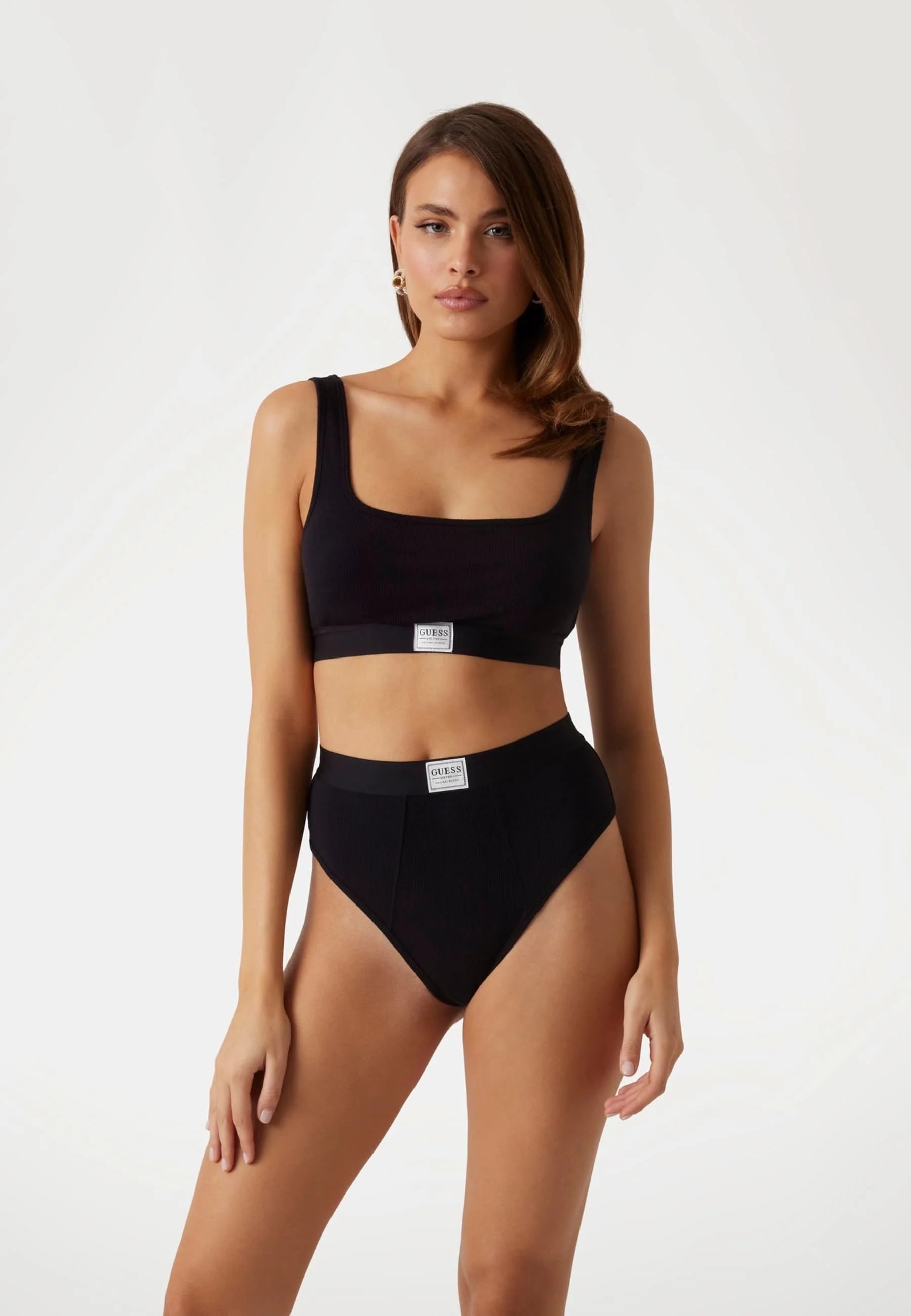 Guess Tessa gerippter Soft-BH – Schwarz
