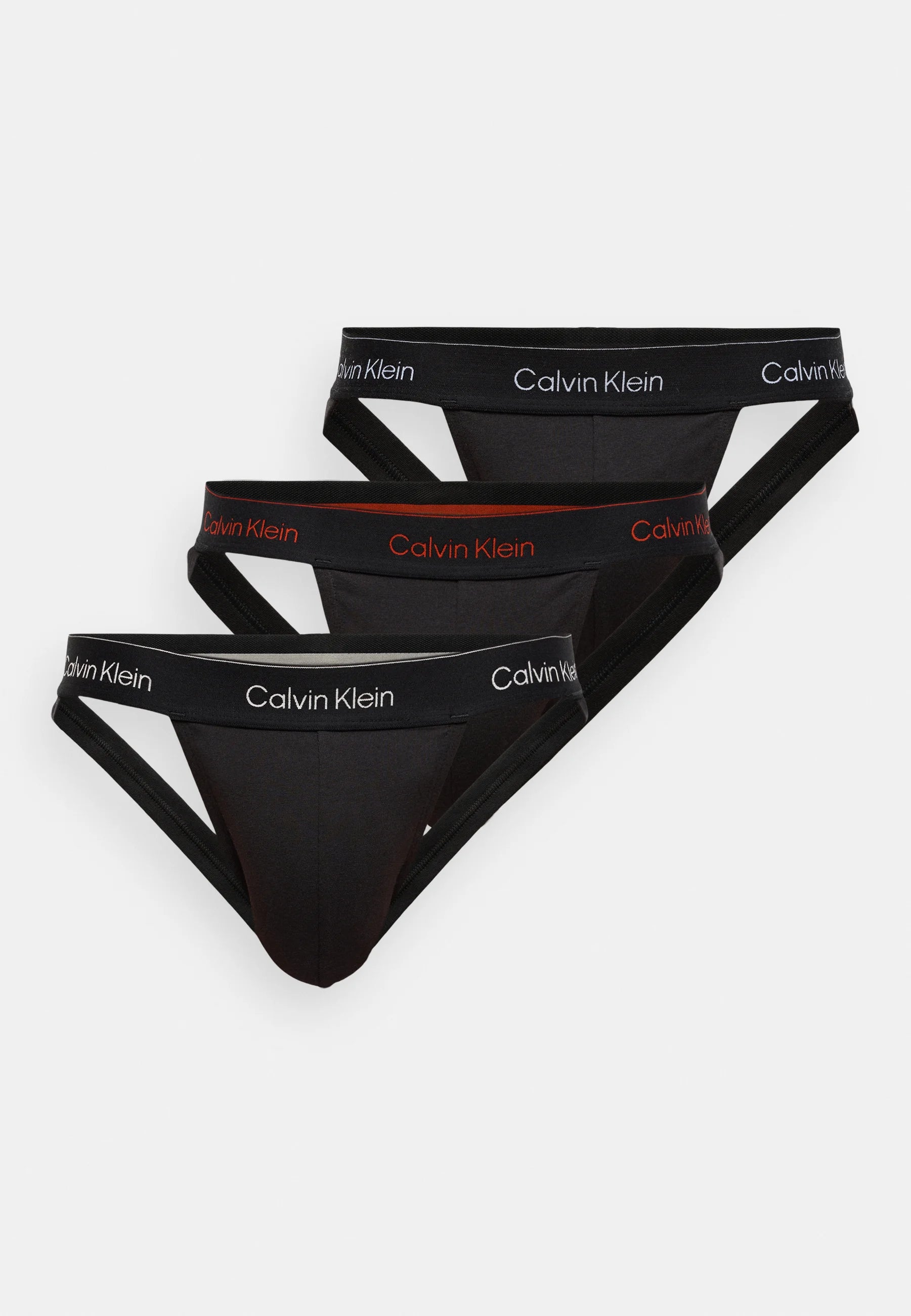 Sospensori elasticizzati in cotone Calvin Klein – Confezione da 3 – Nero, Gesso, Currie