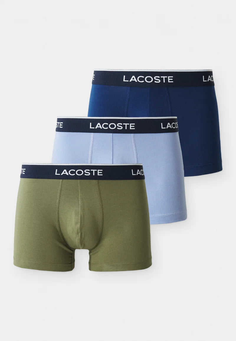 Lacoste Court Classic Stretch Trunks 3 Pack – Olive, Delphinium, Methylene