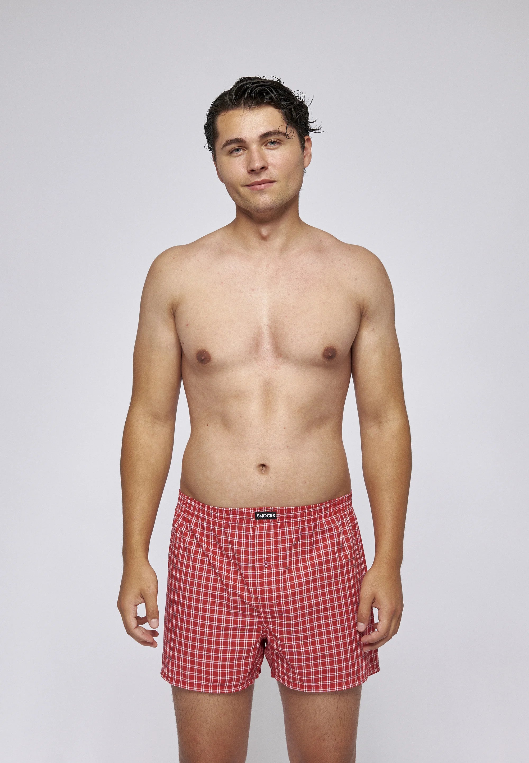 SNOCKS American 3 Pack Boxer Shorts – Small Check Pattern