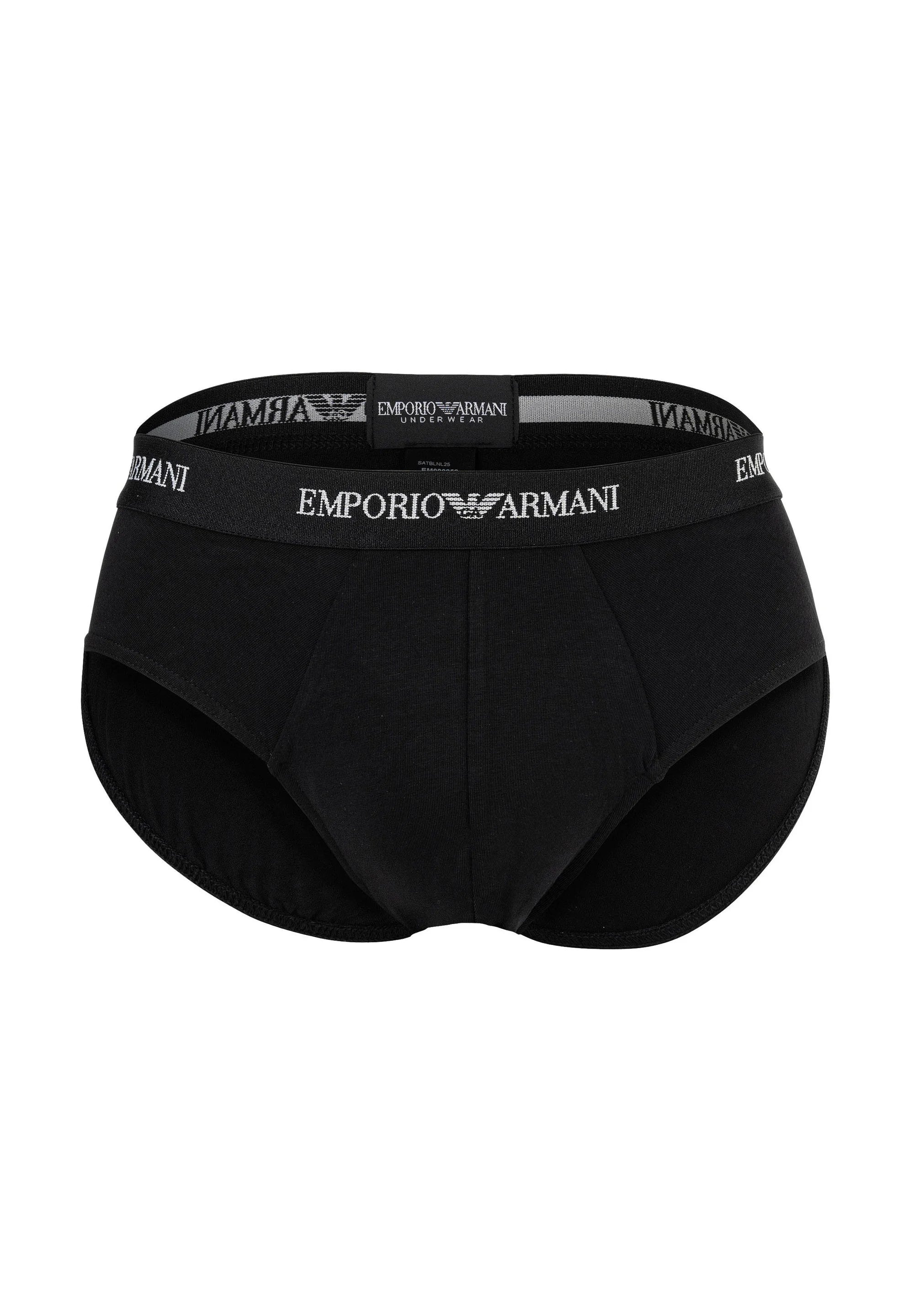 Emporio Armani Premium Cotton Stretch Briefs 3 Pack – White, Armani Blue, Black