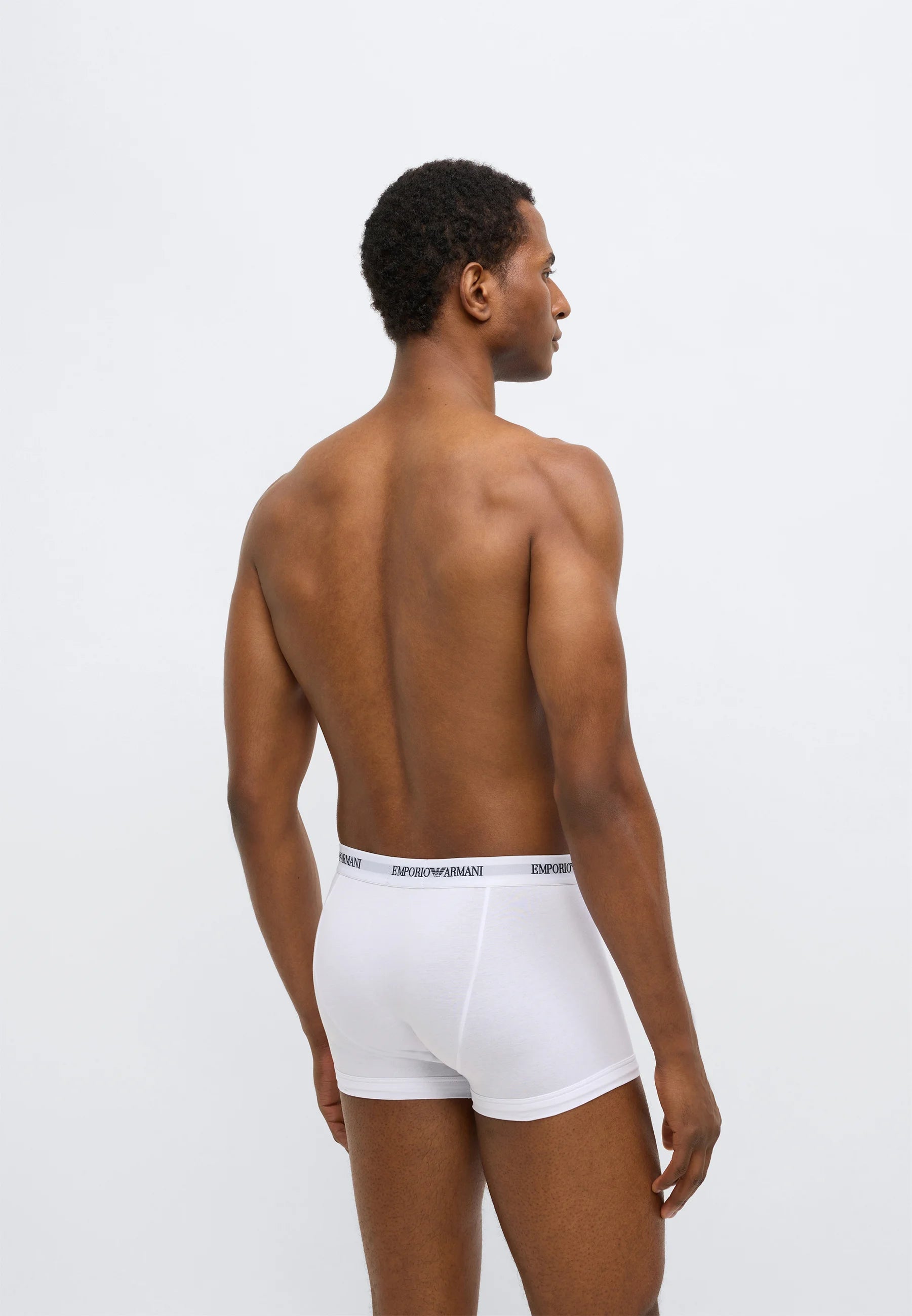 Lot de 3 boxers en coton stretch de qualité supérieure Emporio Armani - Blanc
