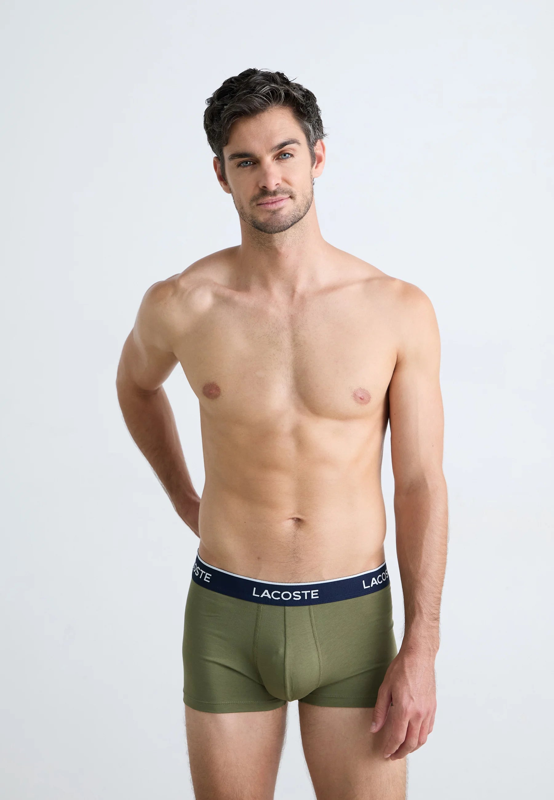 Lacoste Court Classic Stretch Trunks 3 Pack – Olive, Delphinium, Methylene