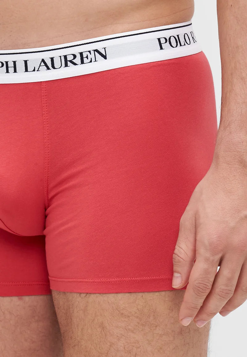 Polo Ralph Lauren Boxer en coton stretch – Lot de 3 – Noir, Bleu, Rouge