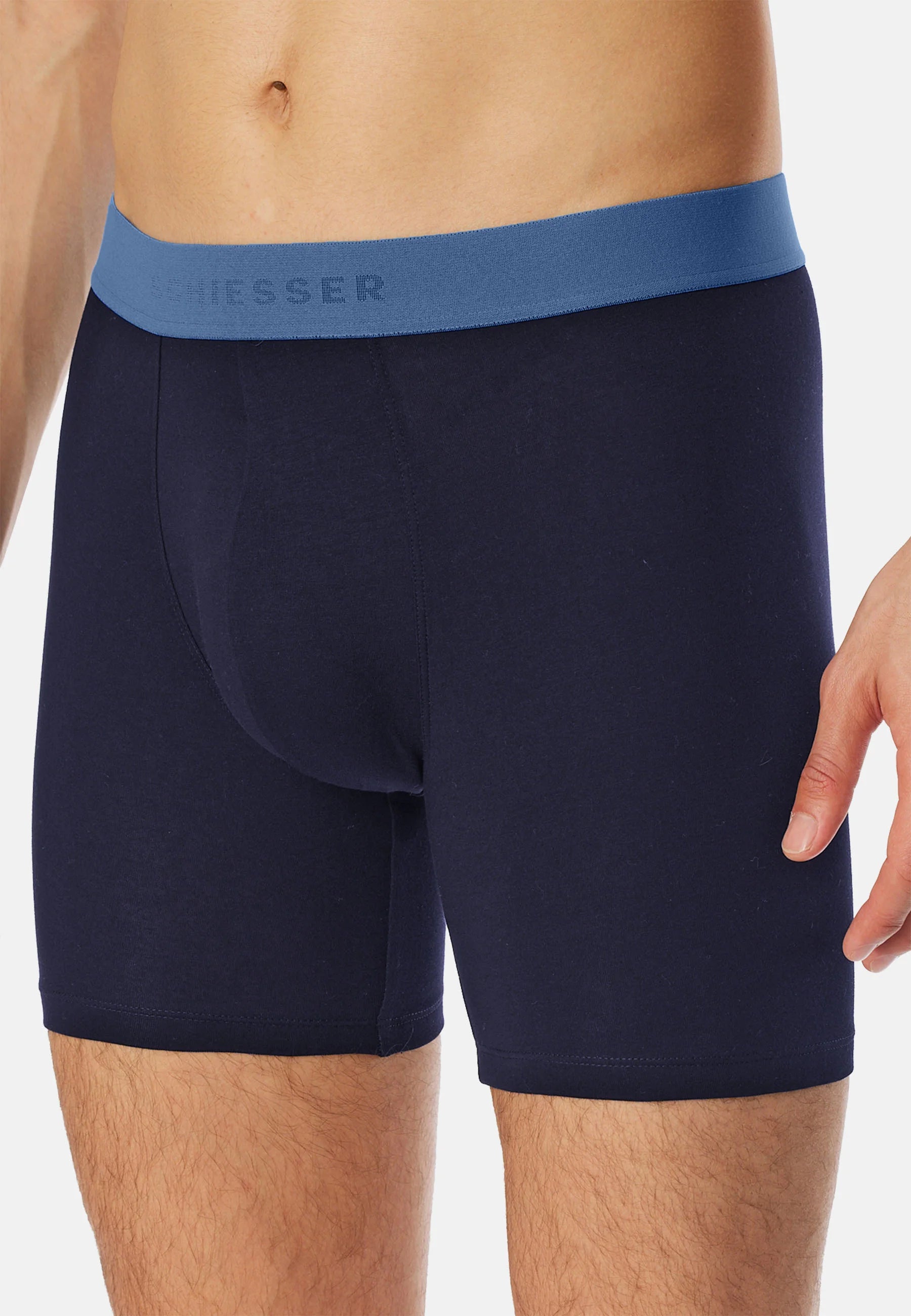 Schiesser 95 5 4 Pack Boxer Briefs – Dark Blue, Multicolour
