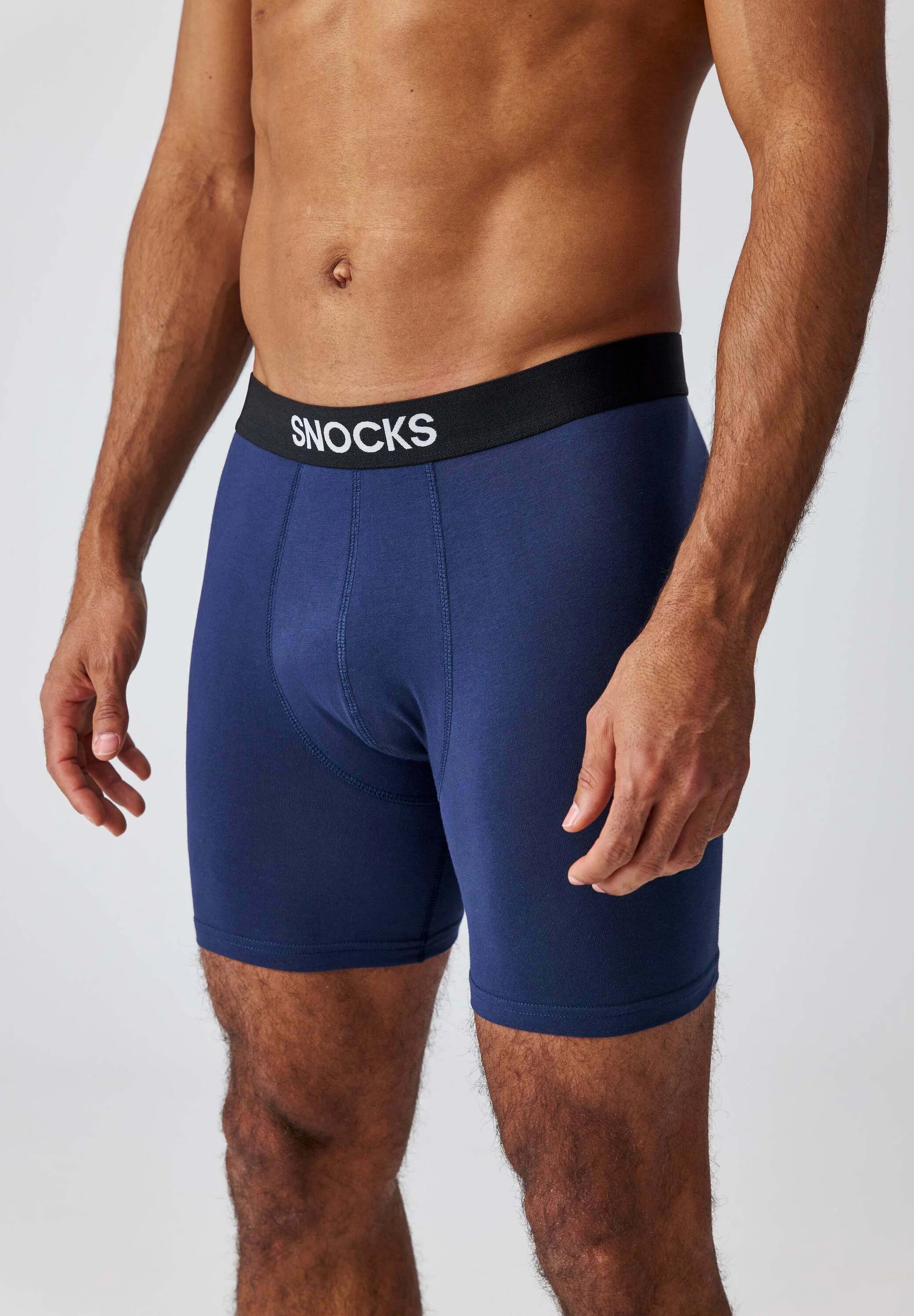 SNOCKS Long Leg Boxer Briefs – Black, Grey, Dark Blue