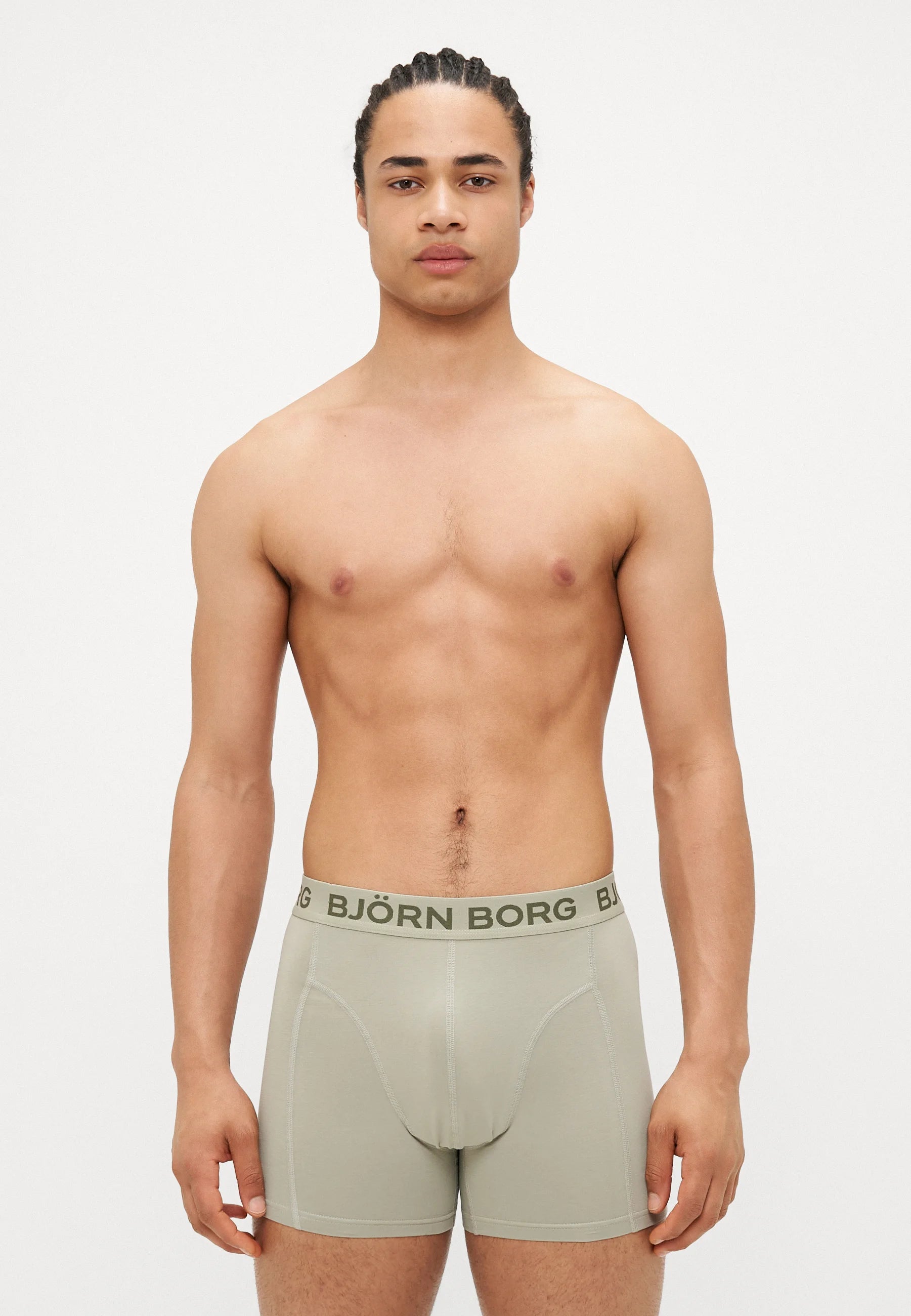 Björn Borg 3er-Pack Boxershorts – Grün, Weiß, Oliv
