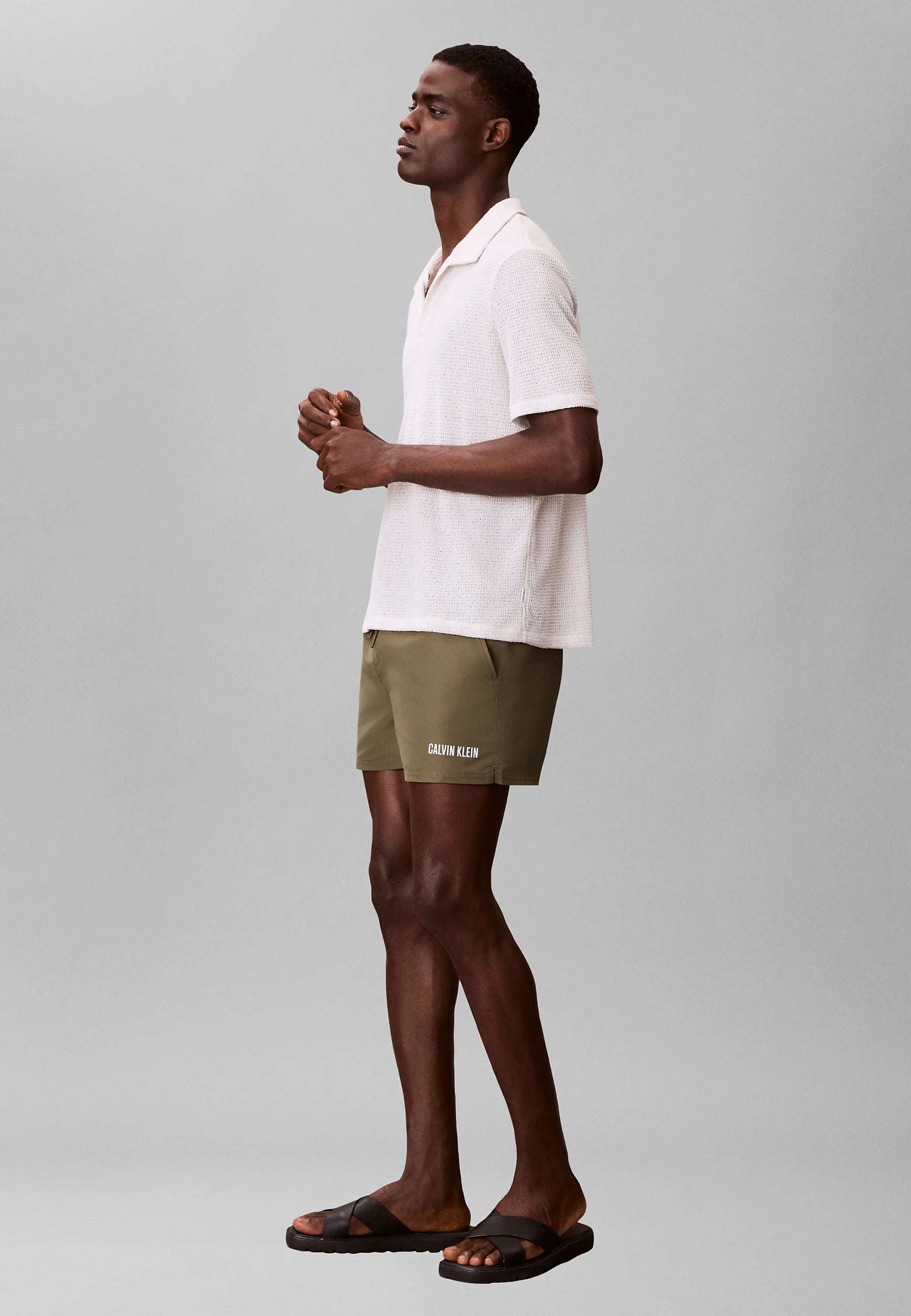 Calvin Klein Drawstring Swim Shorts – Brush Green