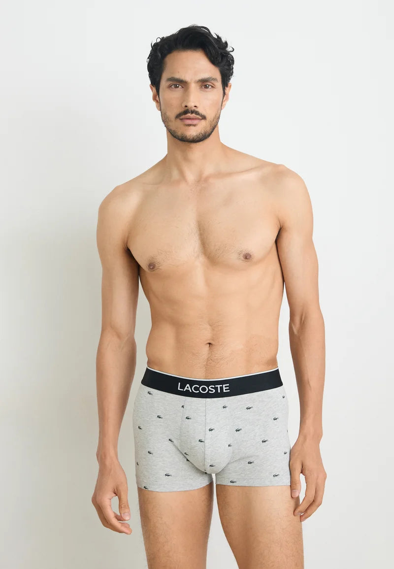 Lot de 3 boxers stretch Lacoste Court Classic – Noir, Pitch Chine, Silver Chine